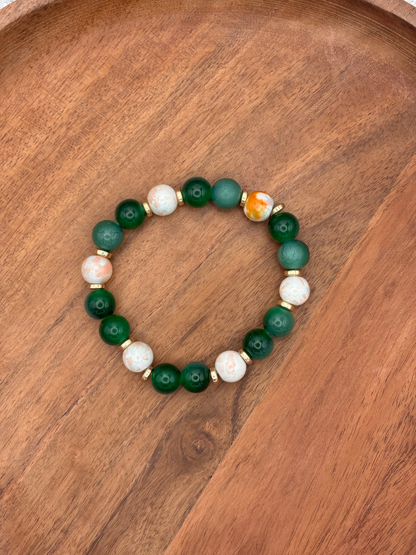 Mona  Handmade Glass Beaded Stretch Bracelet - 5