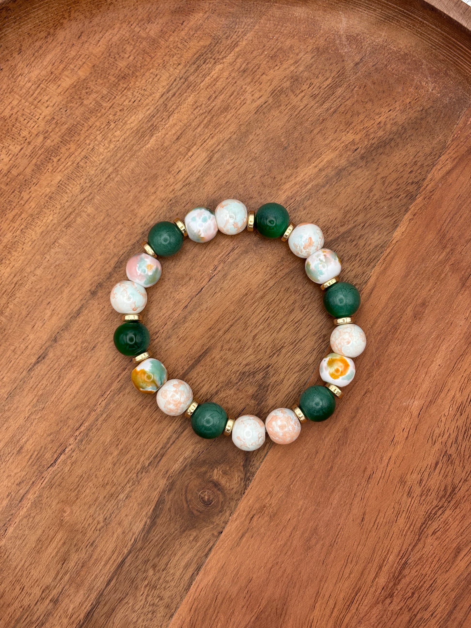 Jackie II  Handmade Glass Beaded Stretch Bracelet - 5