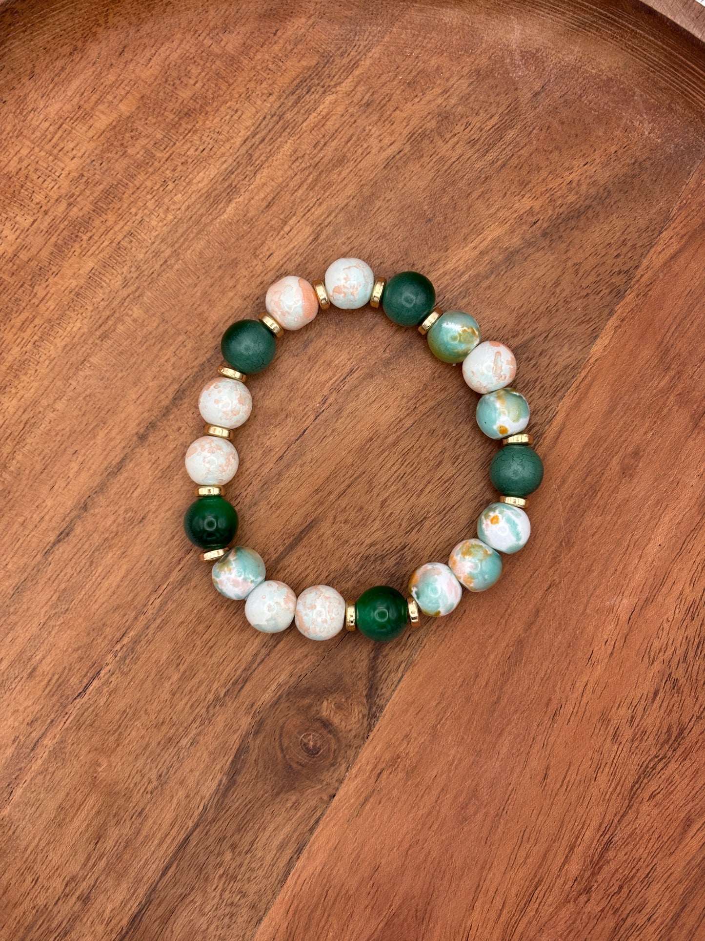"Jackie" - Handmade Glass Beaded Stretch Bracelet