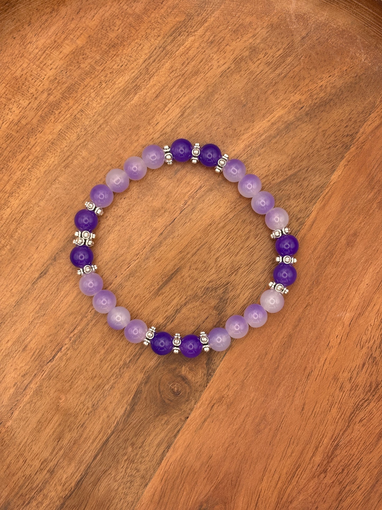"Paige" - Handmade Glass Beaded Stretch Bracelet