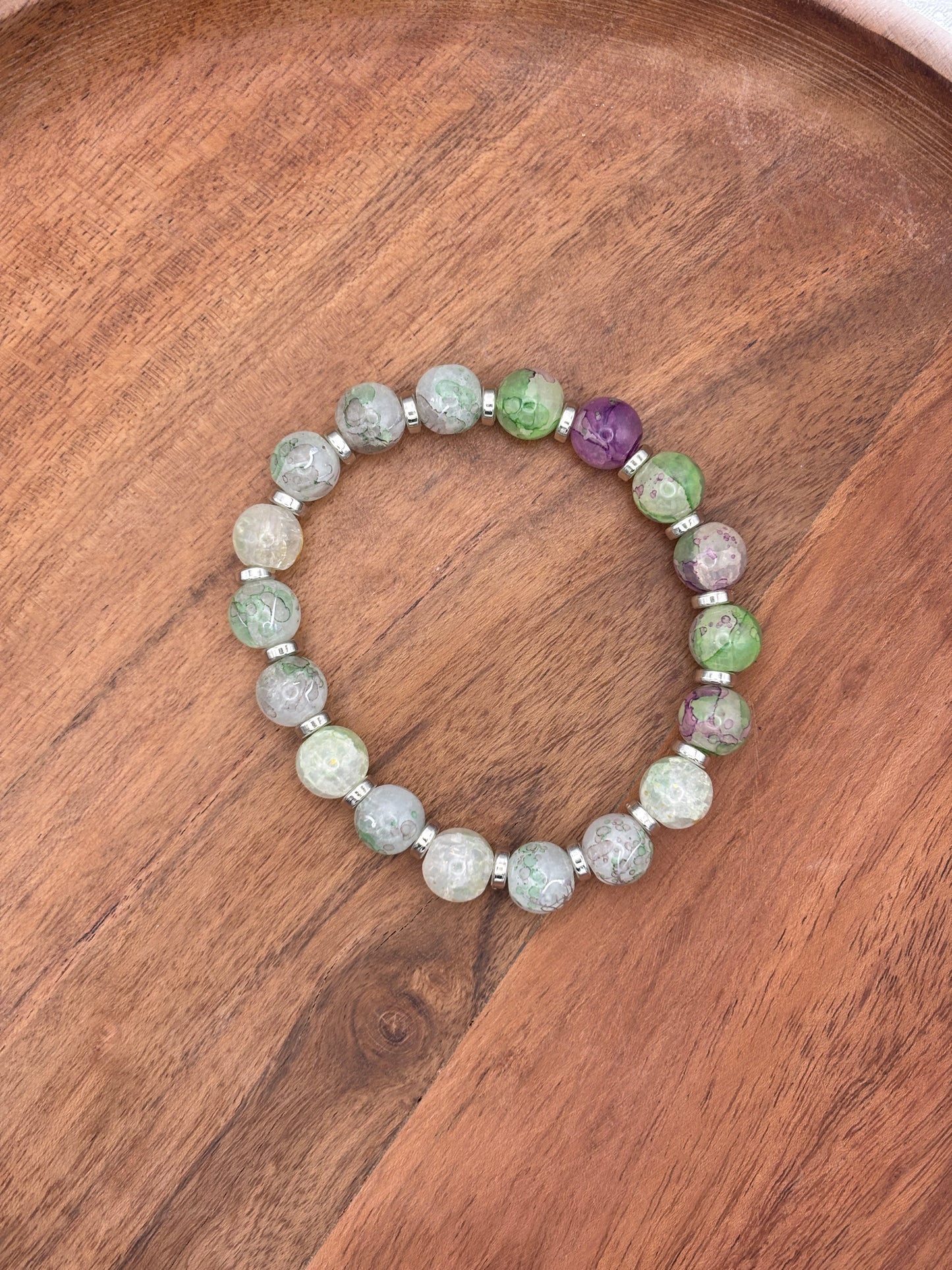 "Torvi" - Handmade Glass Beaded Stretch Bracelet