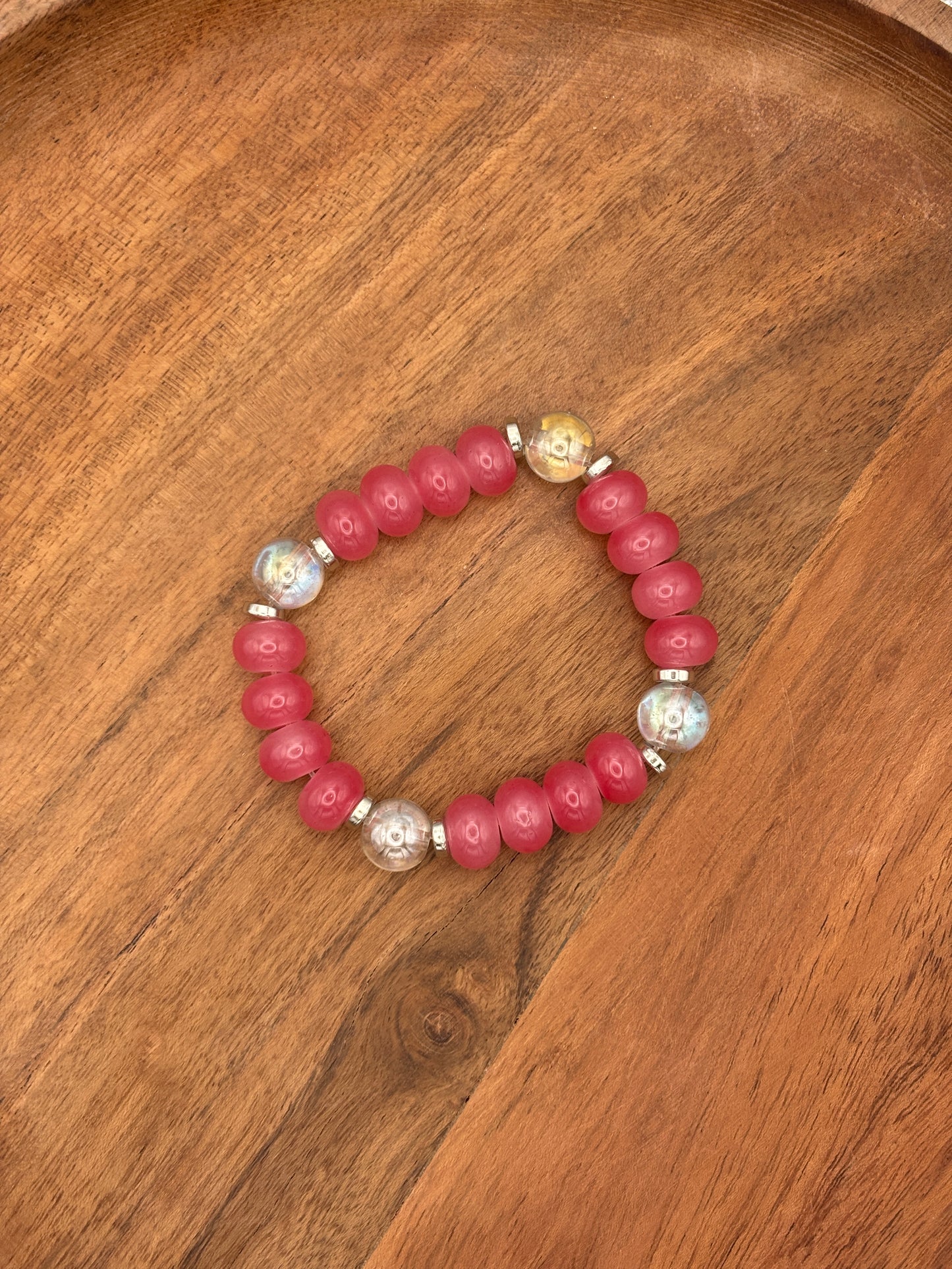 "Charley" - Handmade Glass Beaded Stretch Bracelet