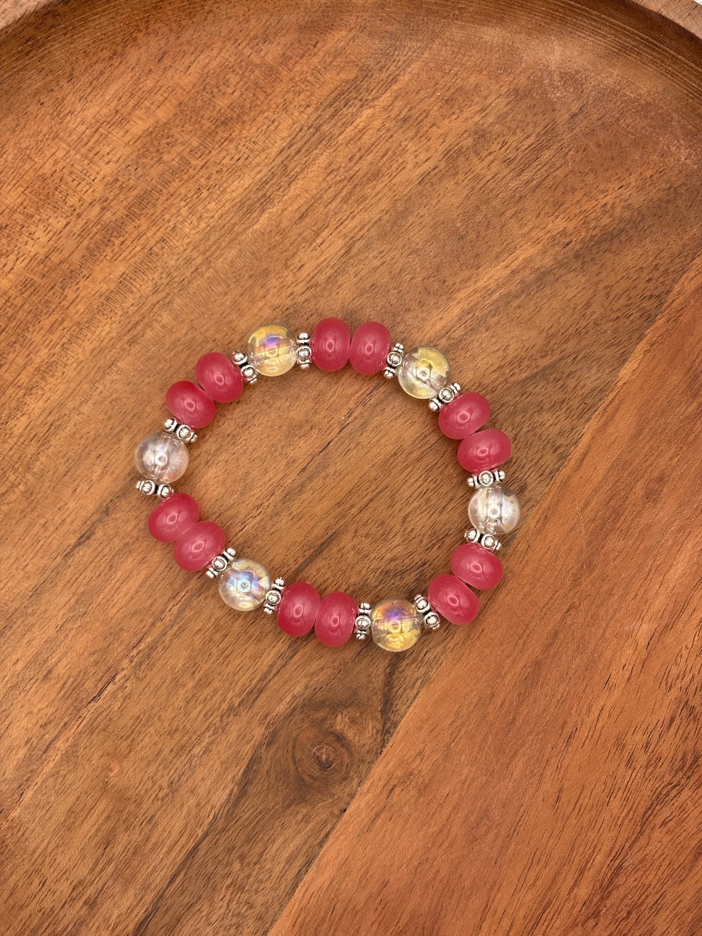 "Heidi" - Handmade Glass Beaded Stretch Bracelet