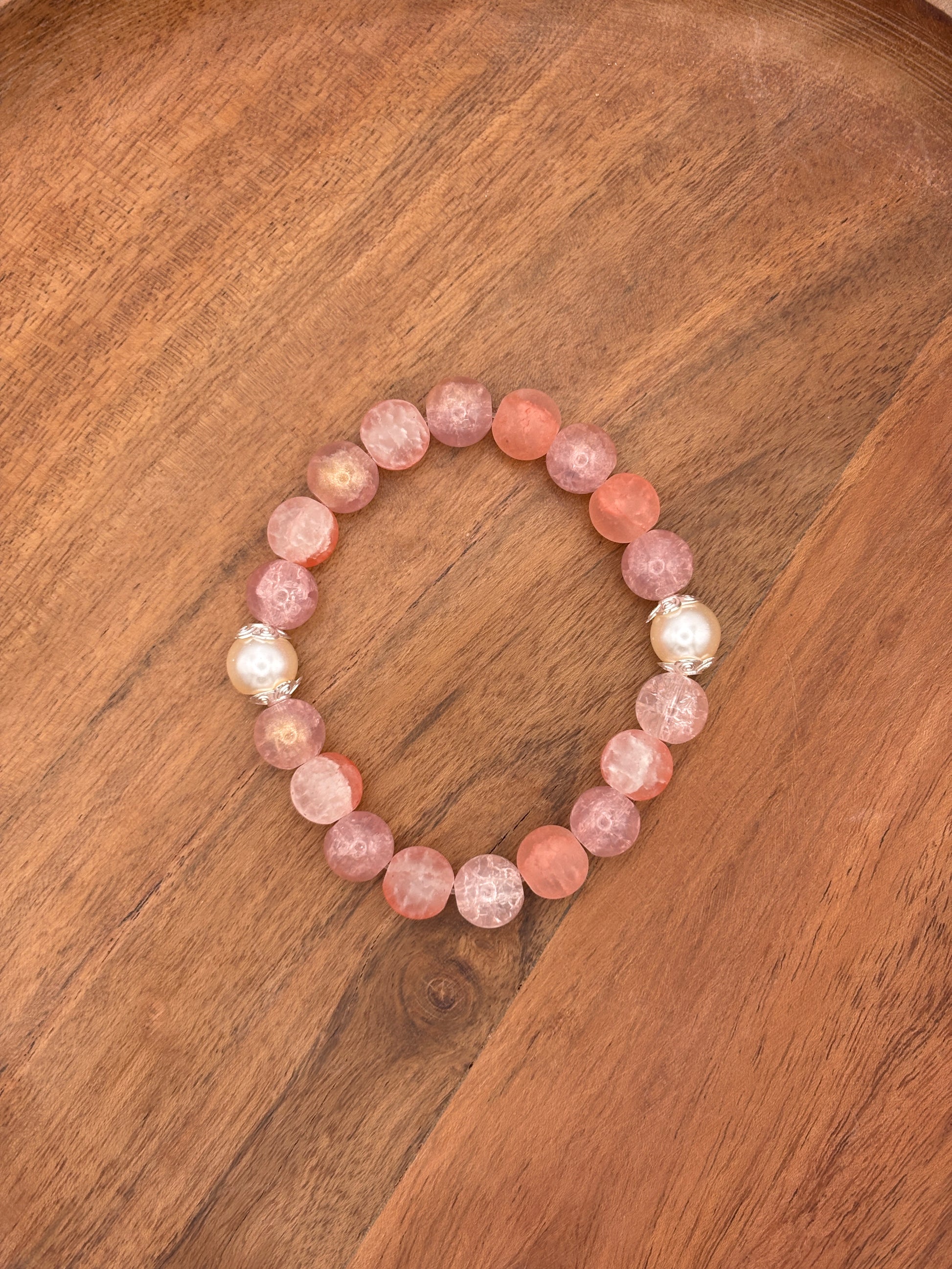 Claire  Handmade Glass Beaded Stretch Bracelet - 5