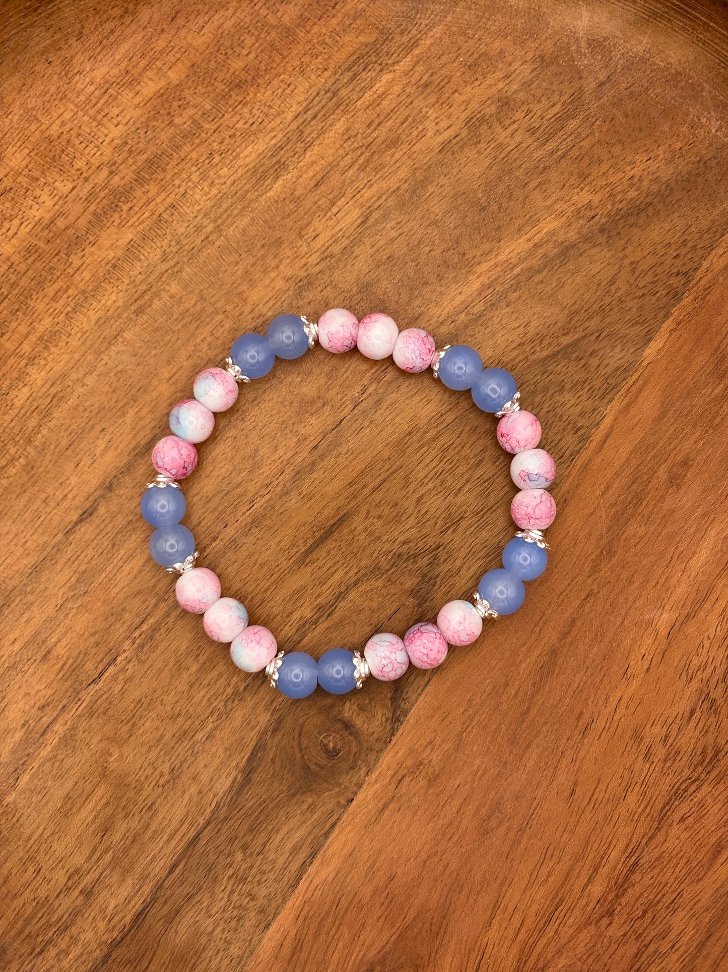 Baby Shower II Handmade Glass Beaded Stretch Bracelet - 5