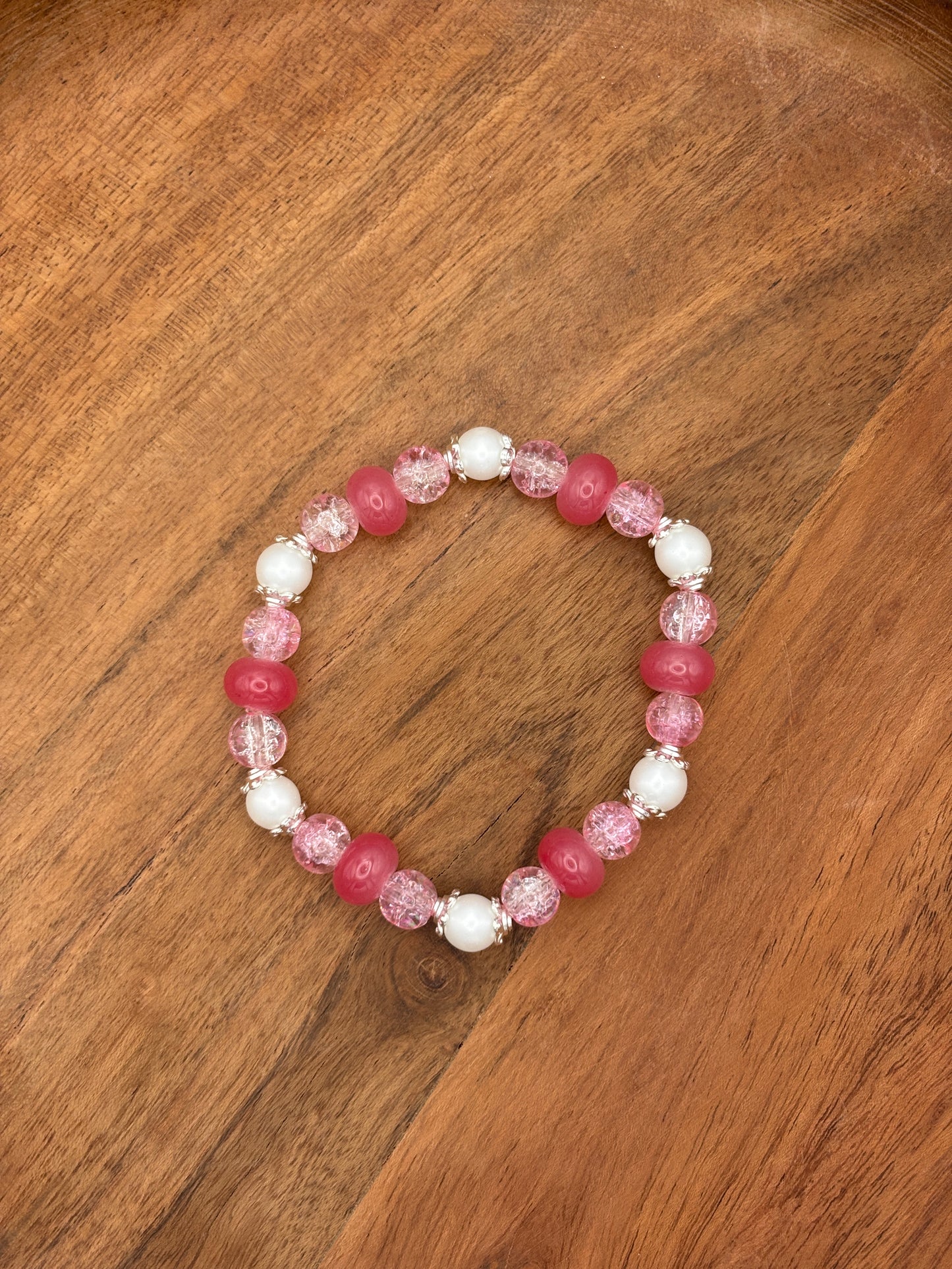 "Ashleigh" - Handmade Glass Beaded Stretch Bracelet