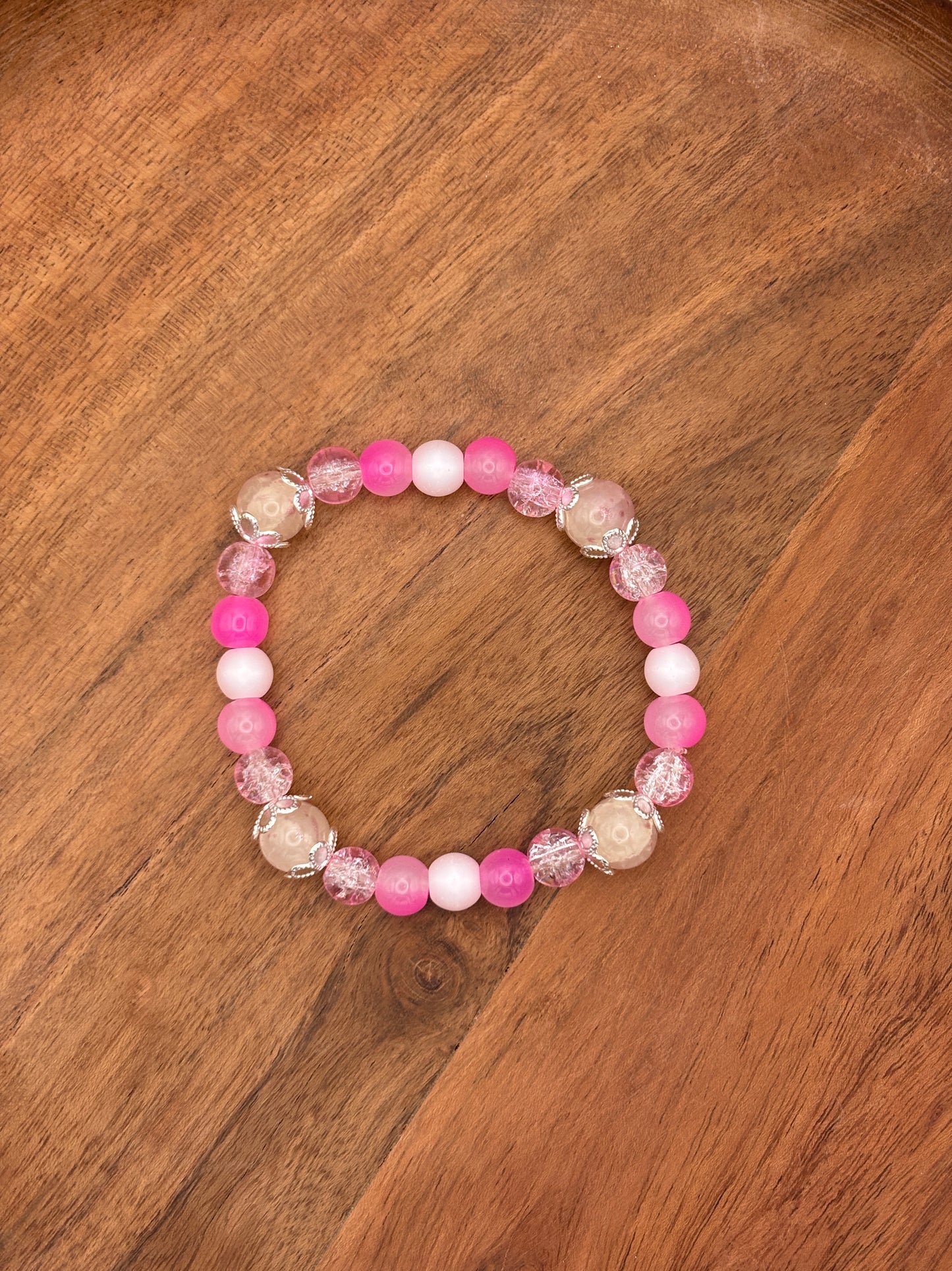 "Peyton" - Handmade Glass Beaded Stretch Bracelet