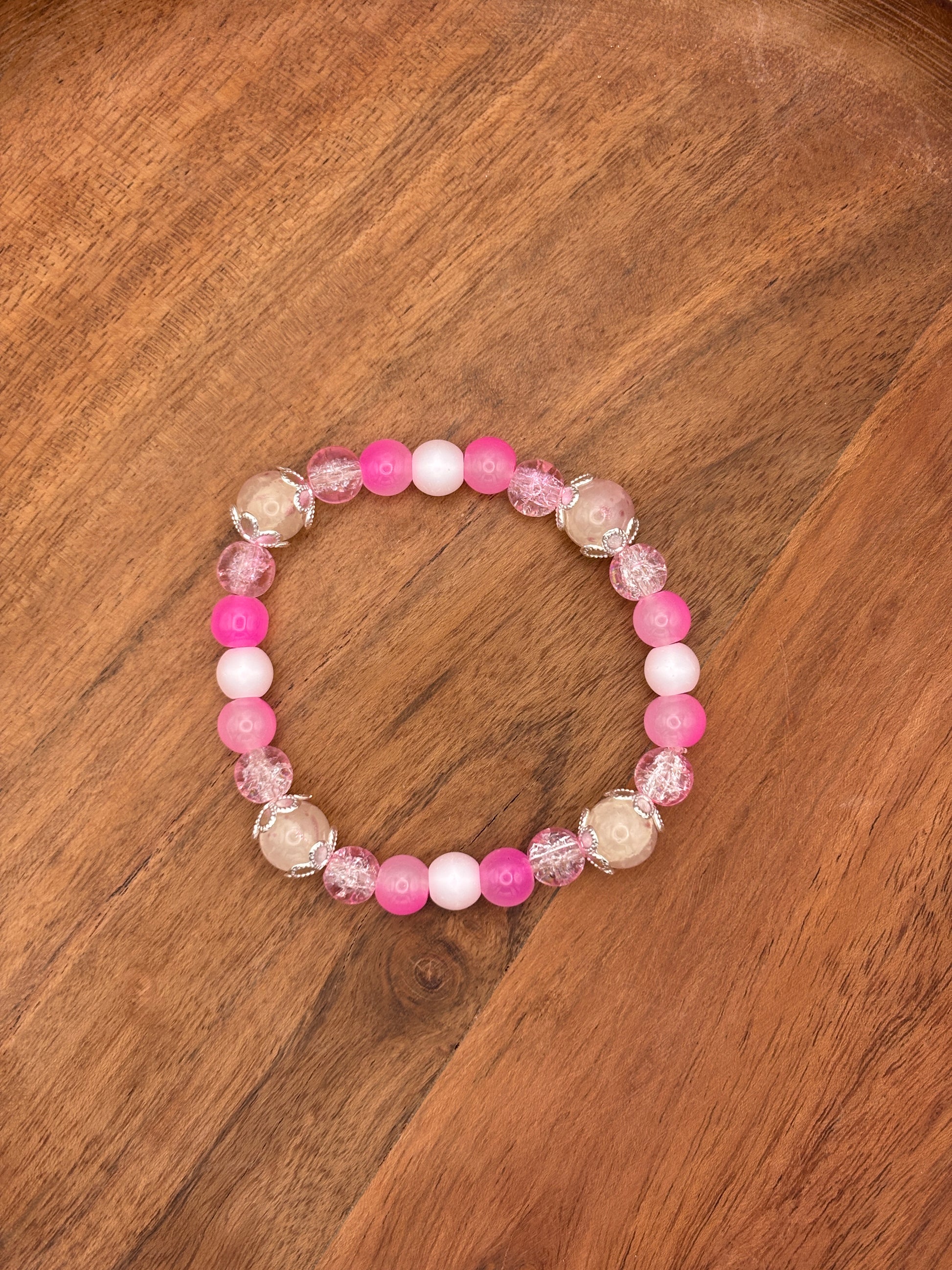 Peyton  Handmade Glass Beaded Stretch Bracelet - 5