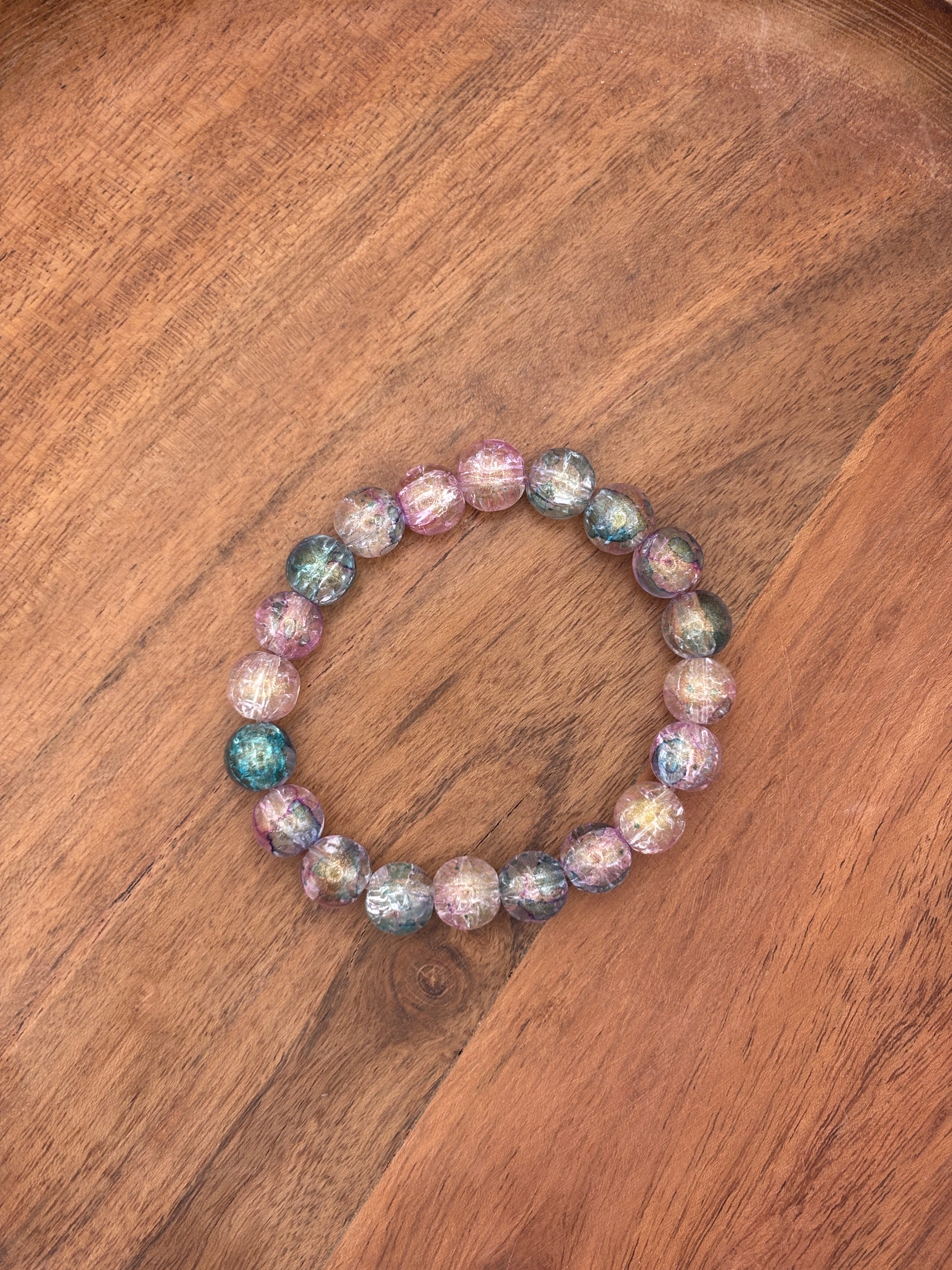 Celeste  Handmade Glass Beaded Stretch Bracelet - 6
