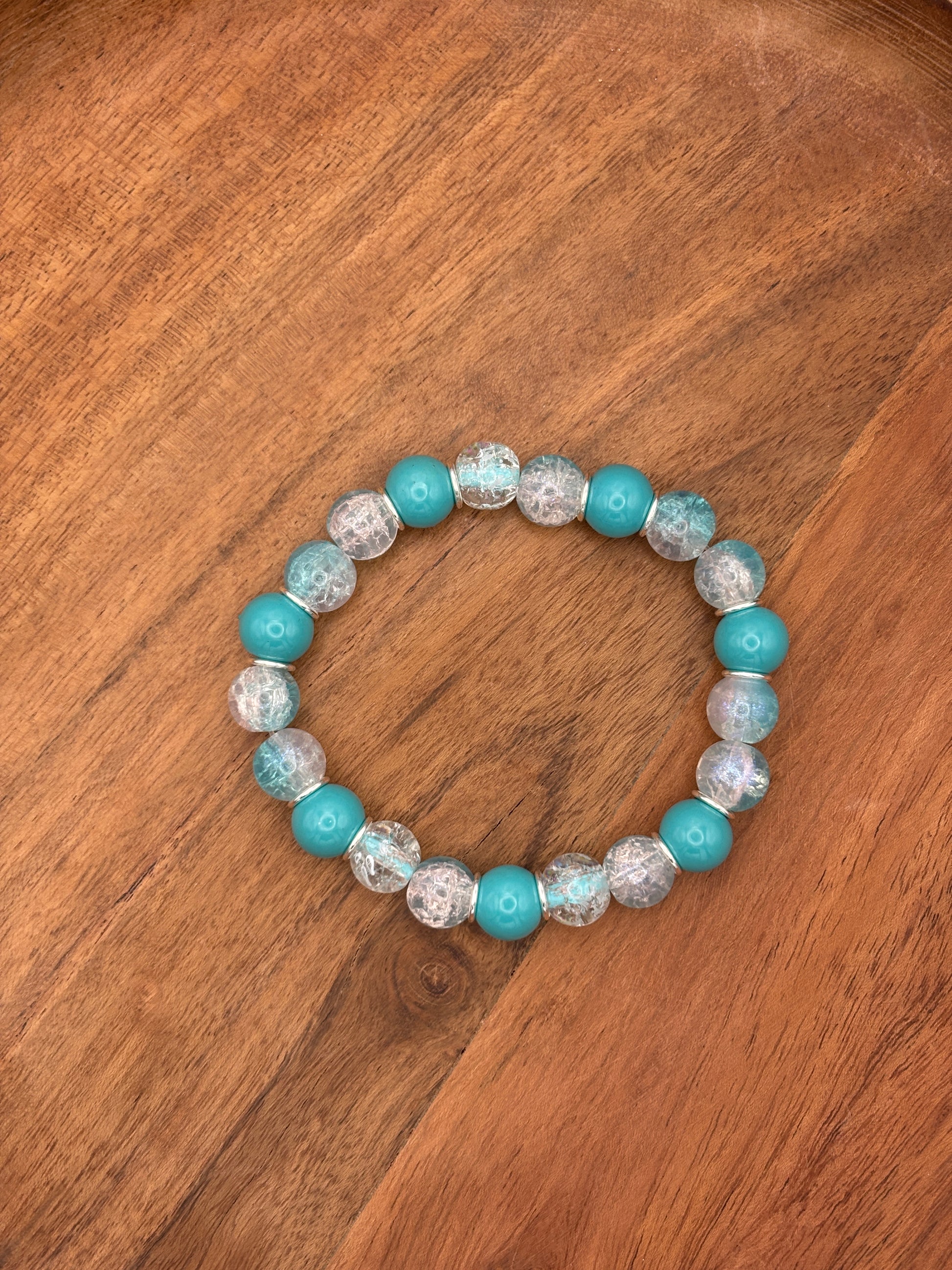 Cruise  Handmade Glass Beaded Stretch Bracelet - 5