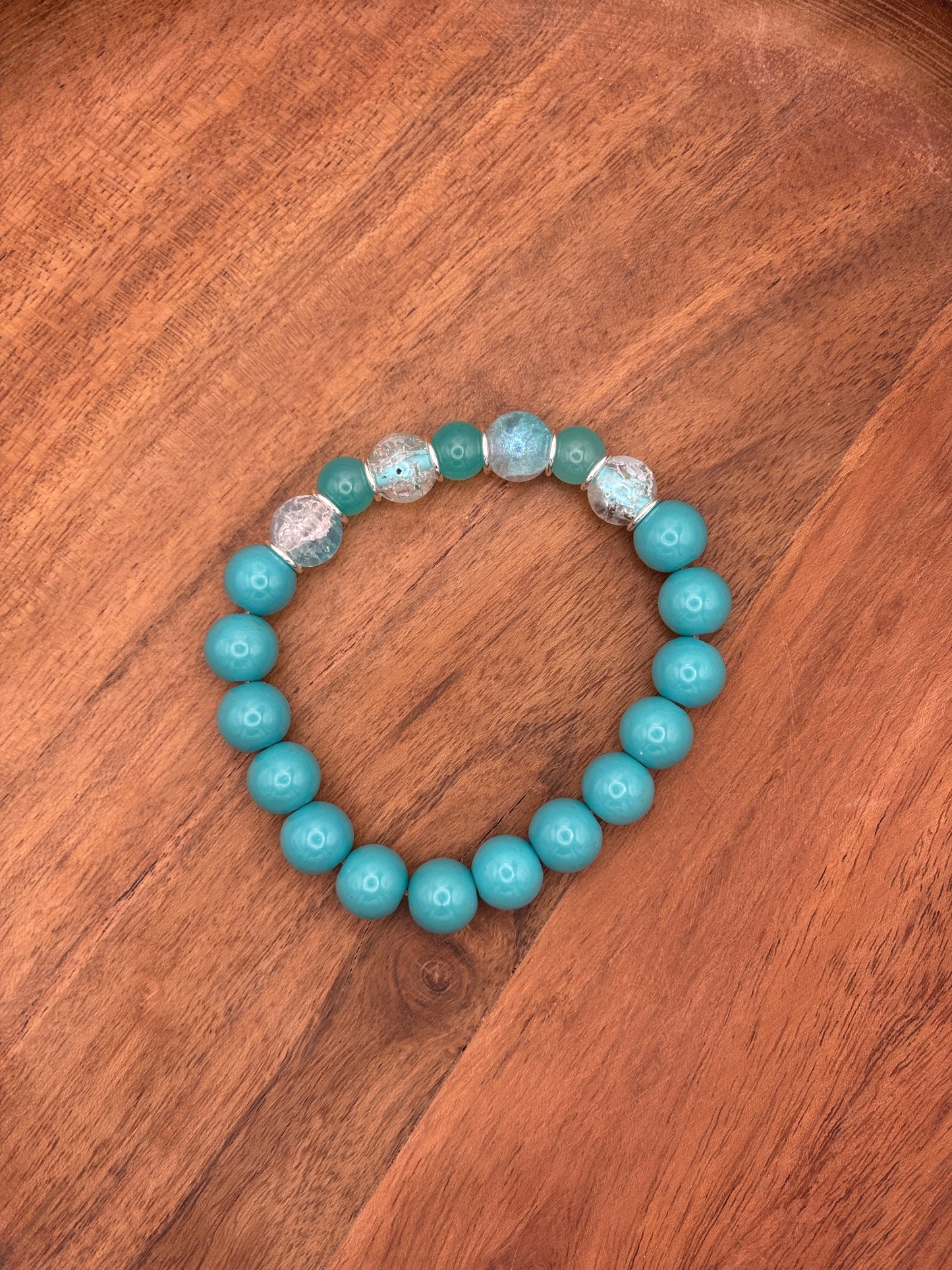 "Cruise II" - Handmade Glass Beaded Stretch Bracelet