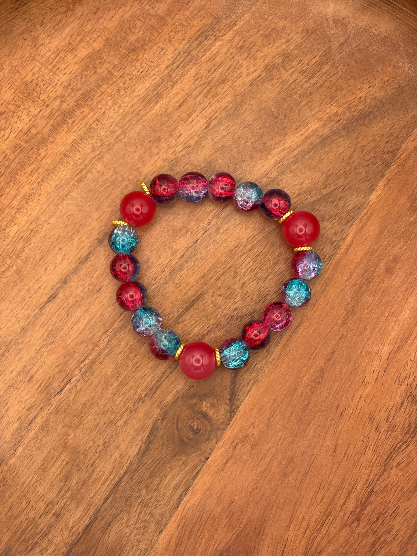 "Wonder" - Handmade Glass Beaded Stretch Bracelet