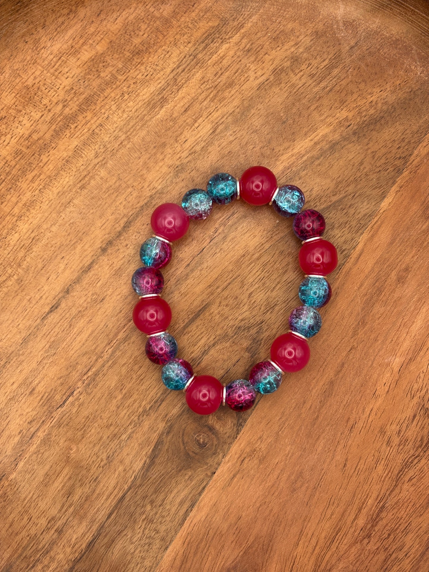 "Wonder II" - Handmade Glass Beaded Stretch Bracelet