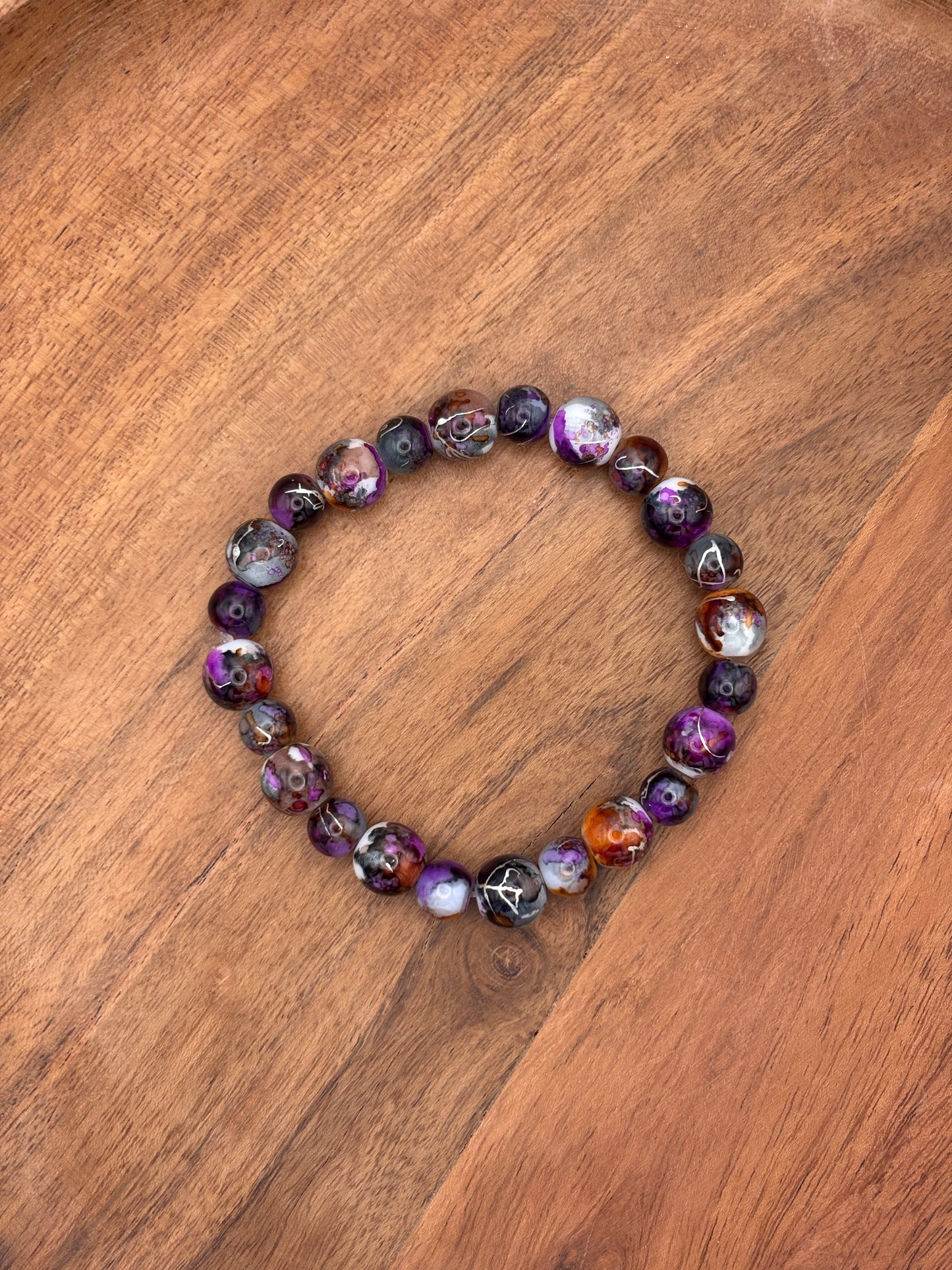 "Remington" - Handmade Glass Beaded Stretch Bracelet