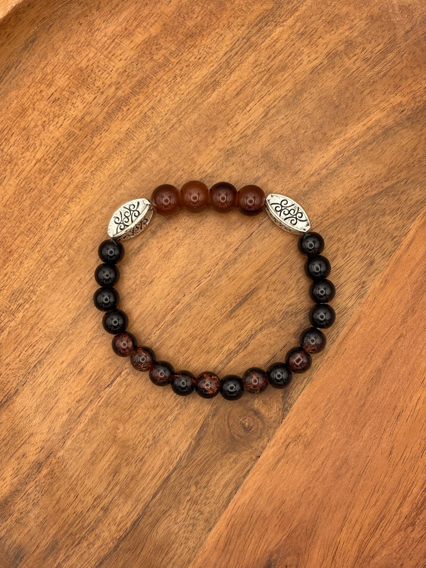 "Cowgirl" - Handmade Glass Beaded Stretch Bracelet