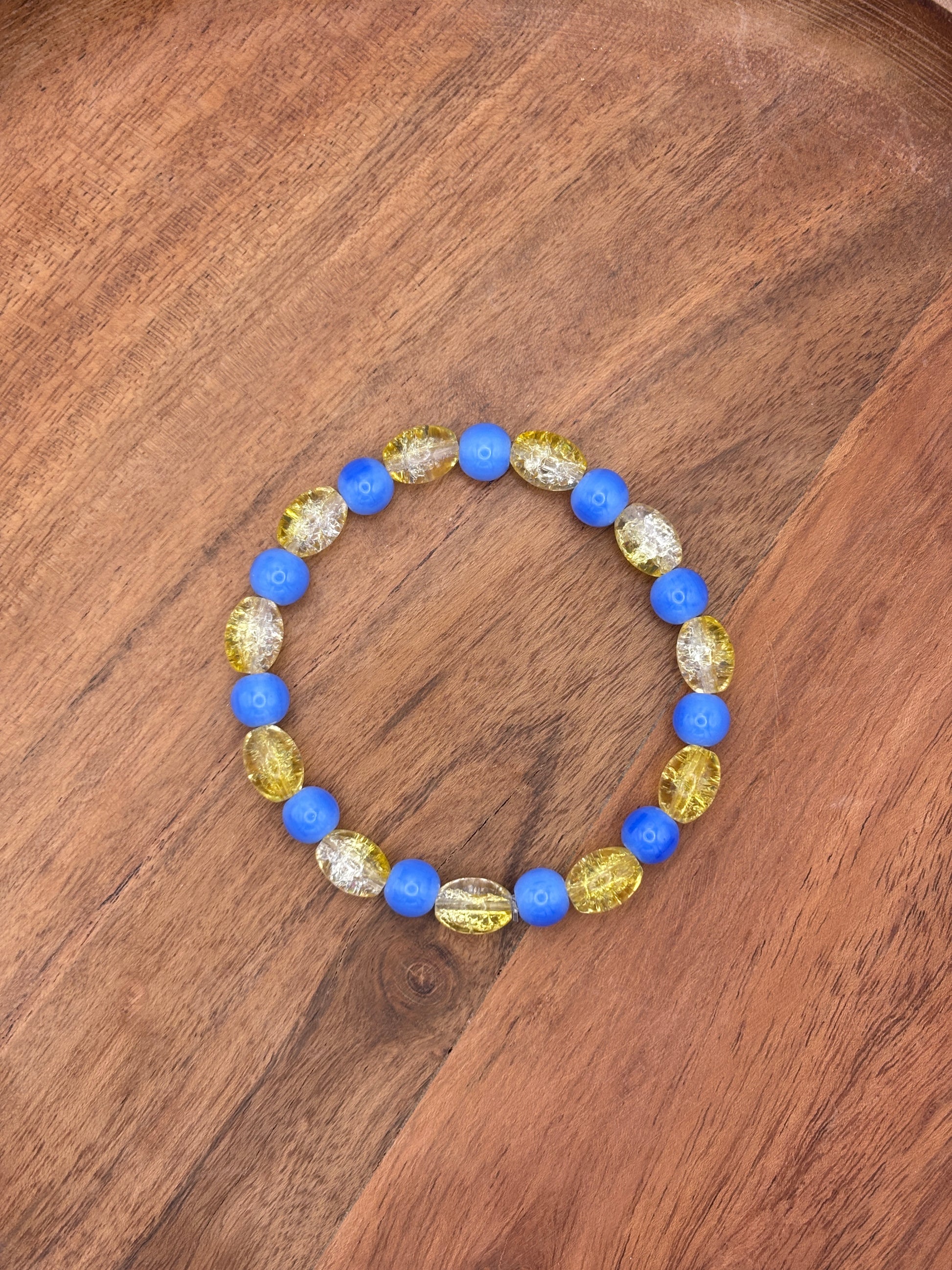 Tish  Handmade Glass Beaded Stretch Bracelet - 5