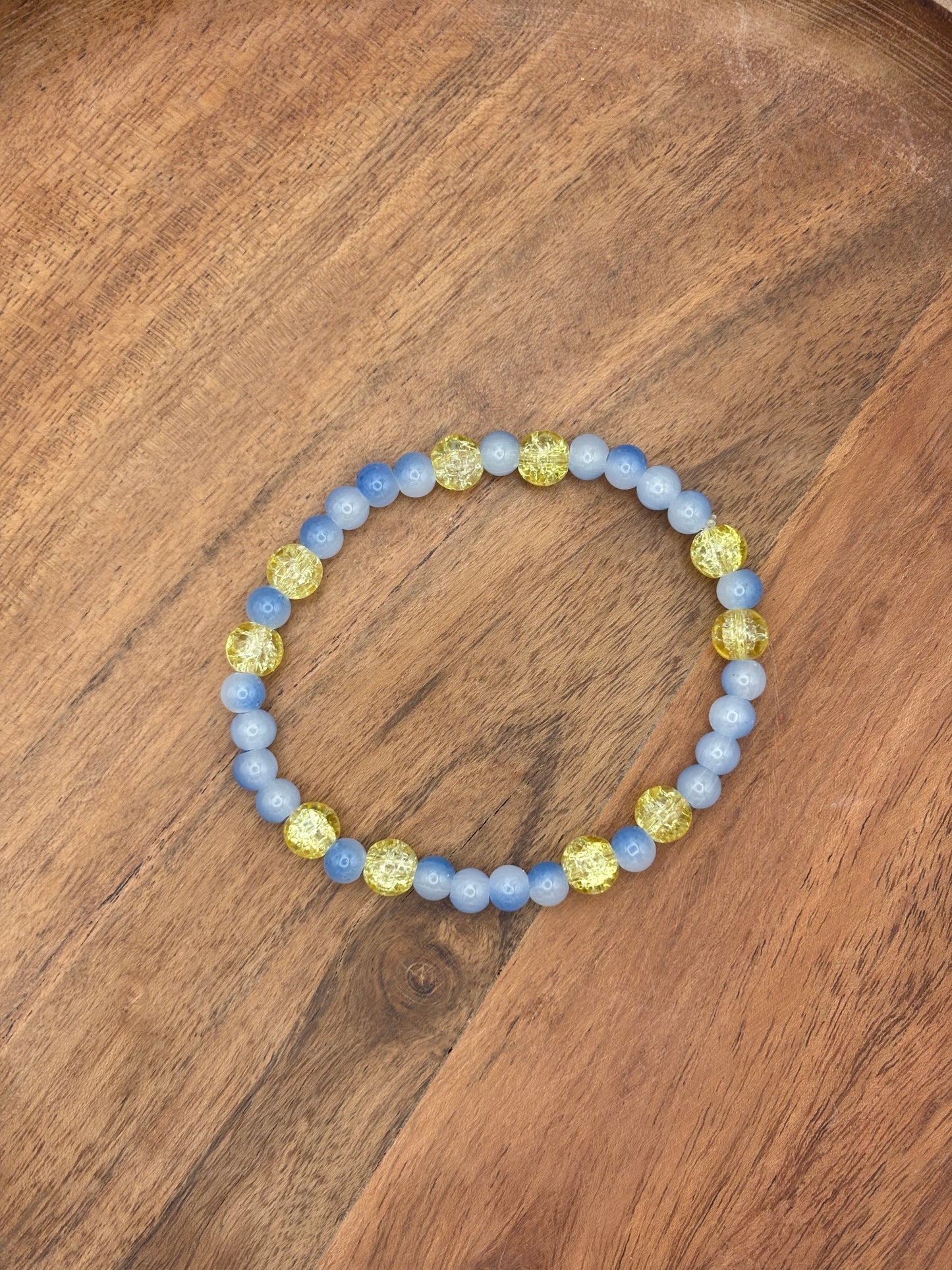 "Texas True" - Handmade Glass Beaded Stretch Bracelet