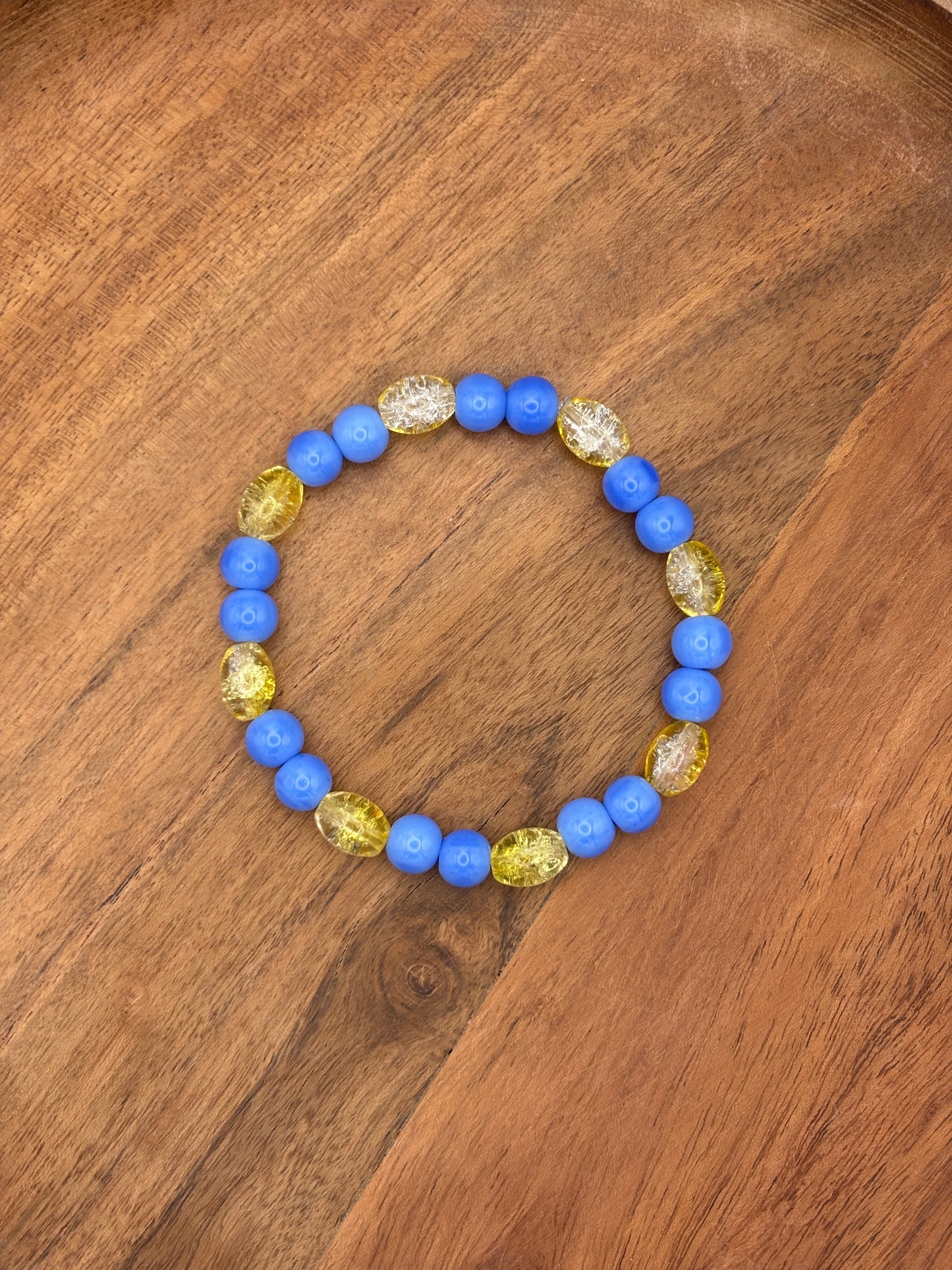 "Tish II" - Handmade Glass Beaded Stretch Bracelet