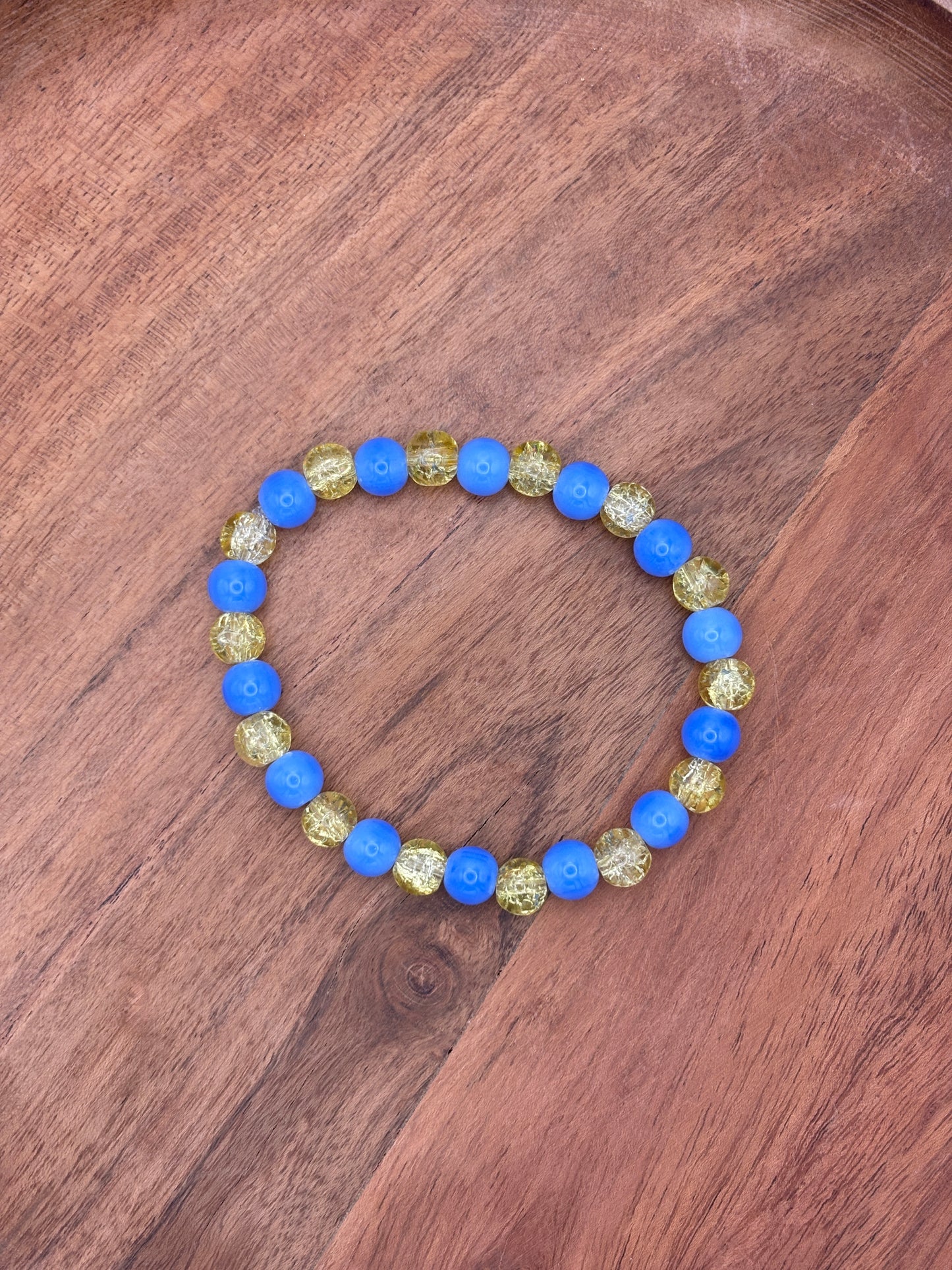 "Texas Spring" - Handmade Glass Beaded Stretch Bracelet