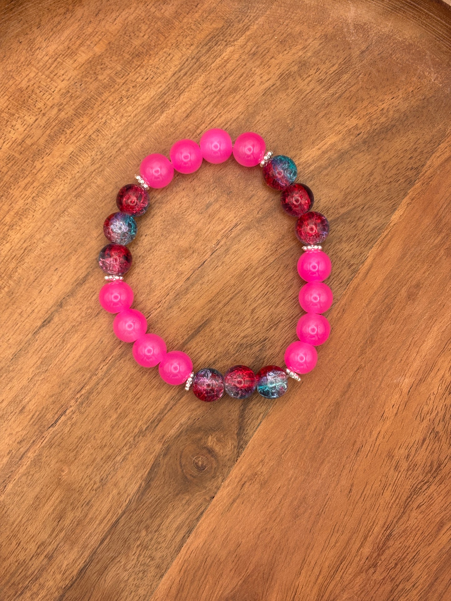 "Arianna" - Handmade Glass Beaded Stretch Bracelet