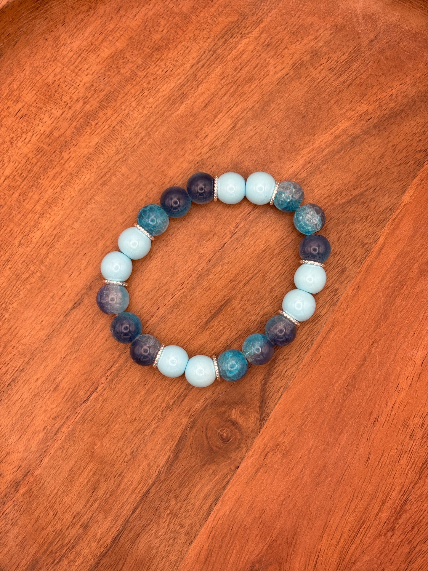 "Sylvia" - Handmade Glass Beaded Stretch Bracelet