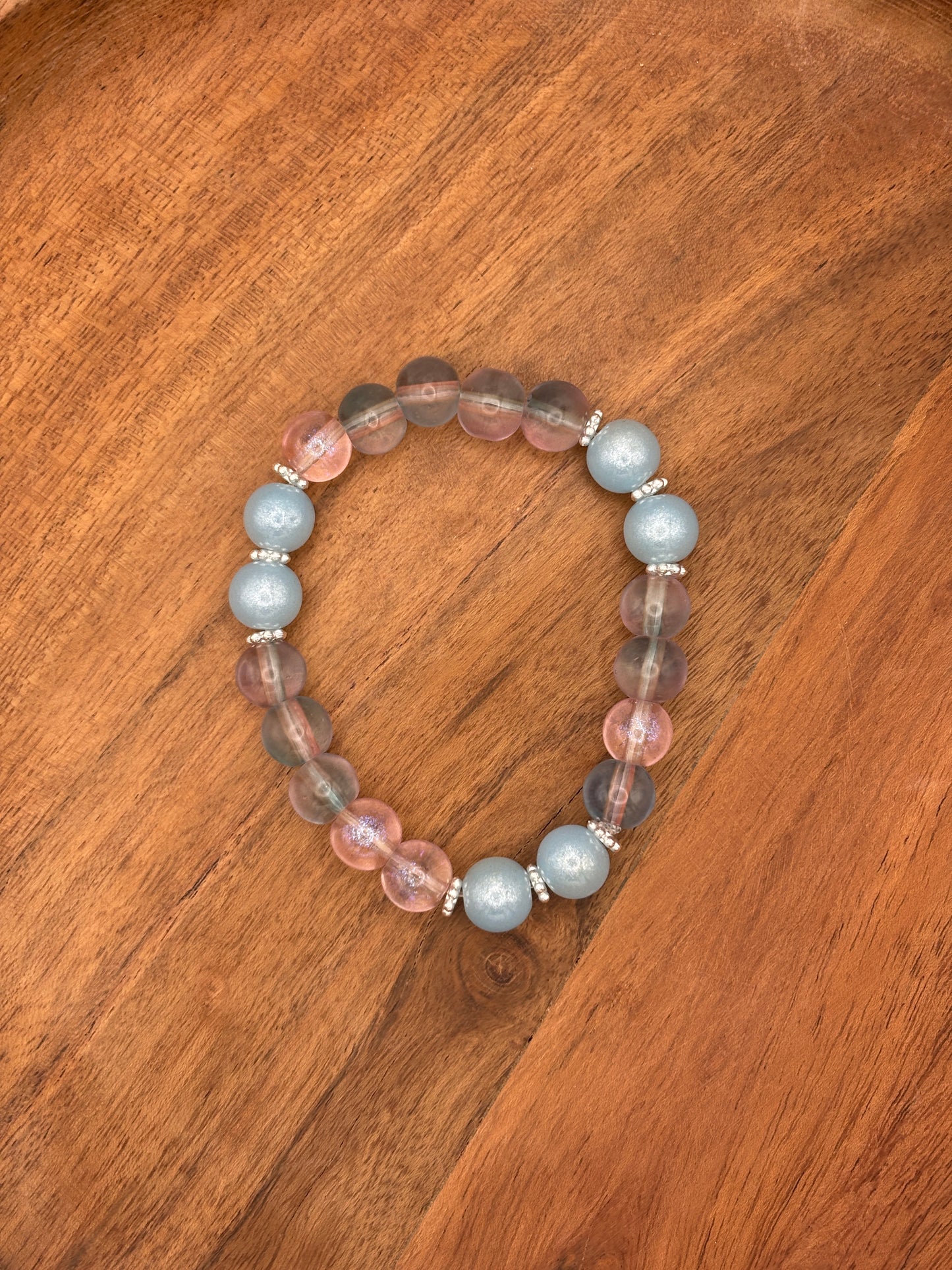 "Baby Shower III" - Handmade Glass Beaded Stretch Bracelet
