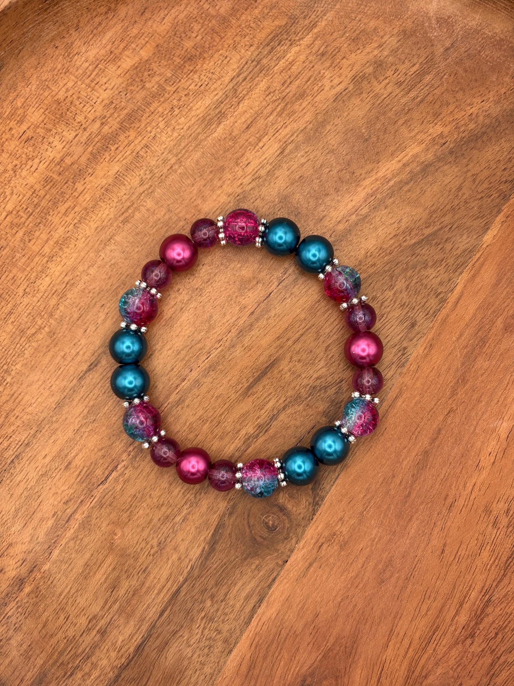 Chances  Handmade Glass Beaded Stretch Bracelet - 5