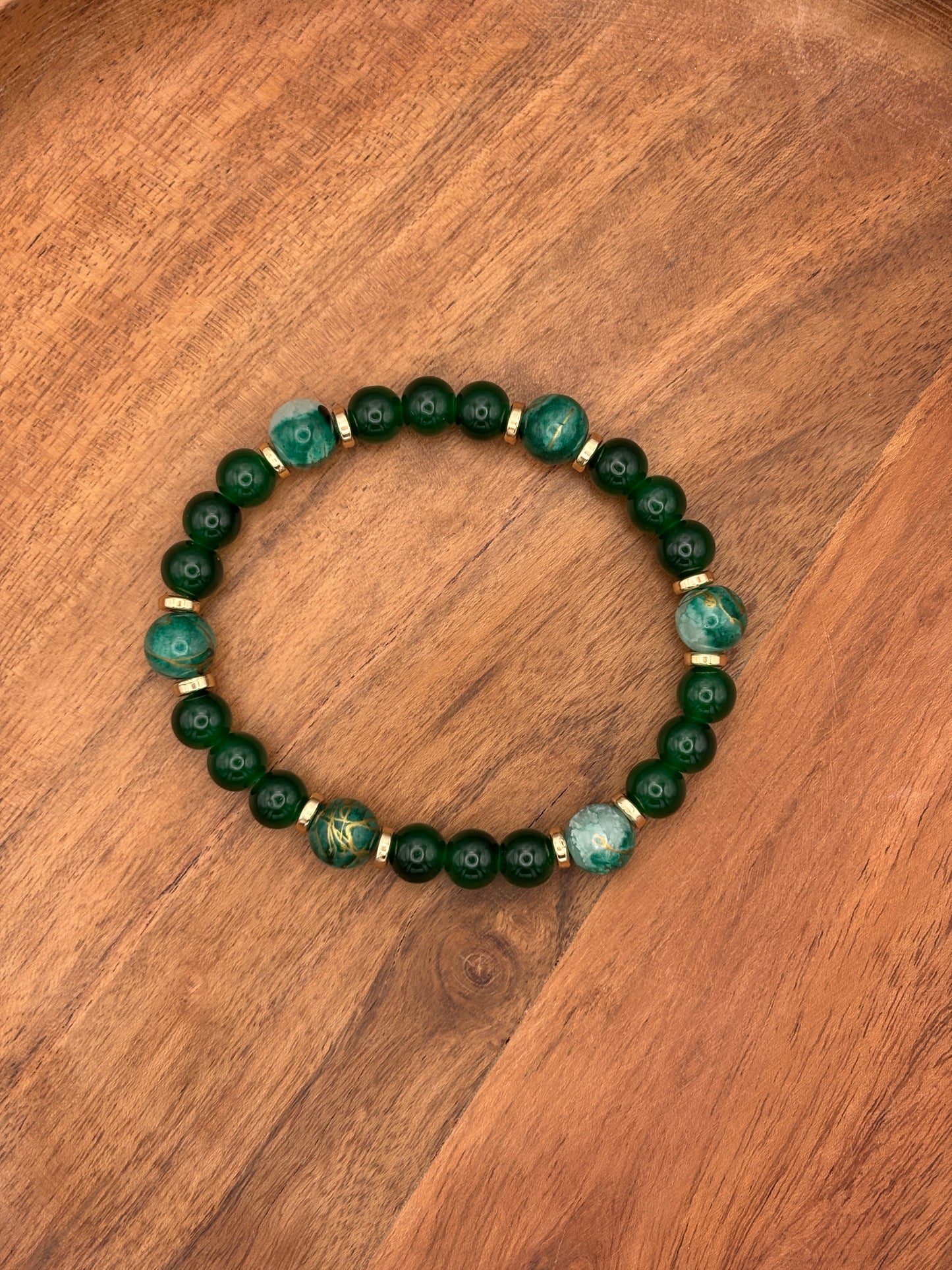 "Julia" - Handmade Glass Beaded Stretch Bracelet