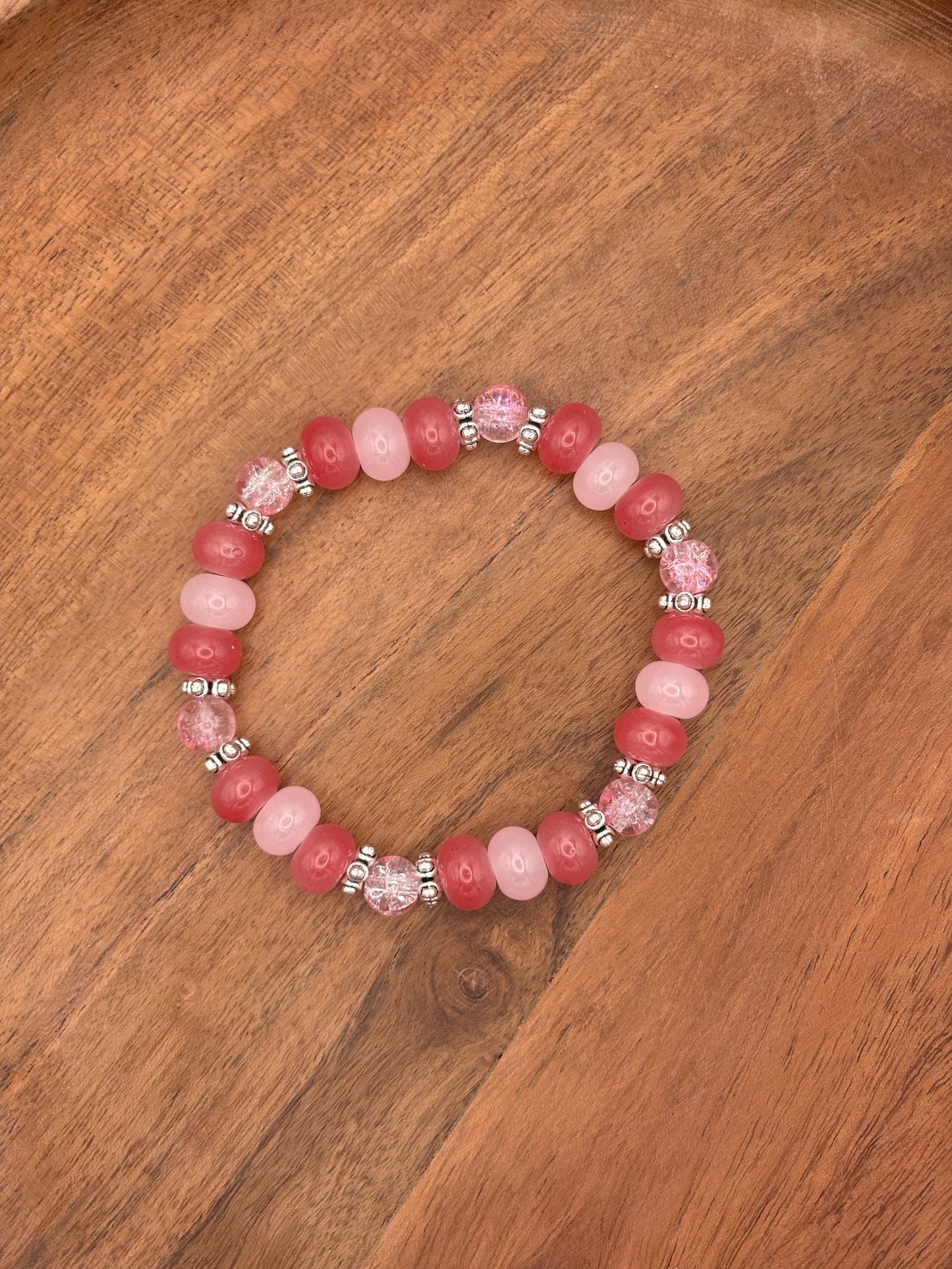 Tabitha  Handmade Glass Beaded Stretch Bracelet - 5
