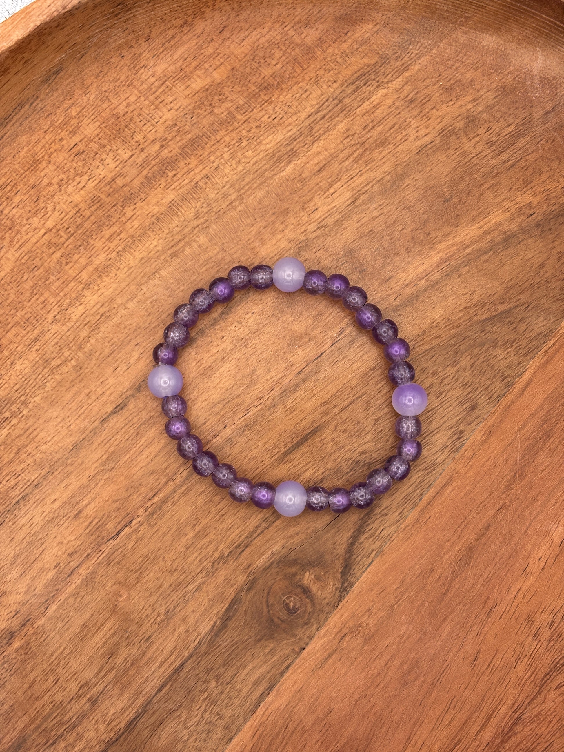 Parker  Handmade Glass Beaded Stretch Bracelet - 5