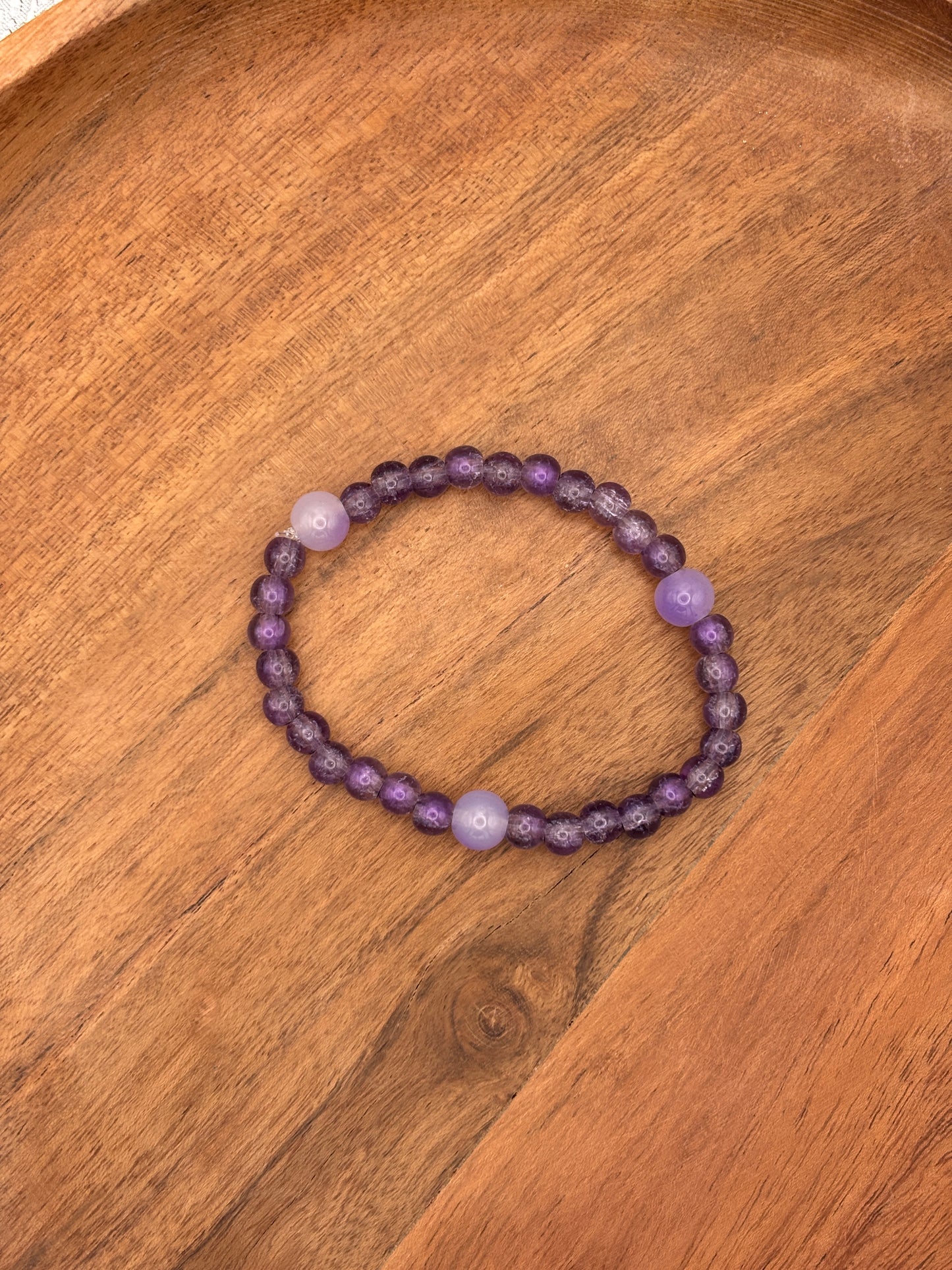 "Parker II" - Handmade Glass Beaded Stretch Bracelet