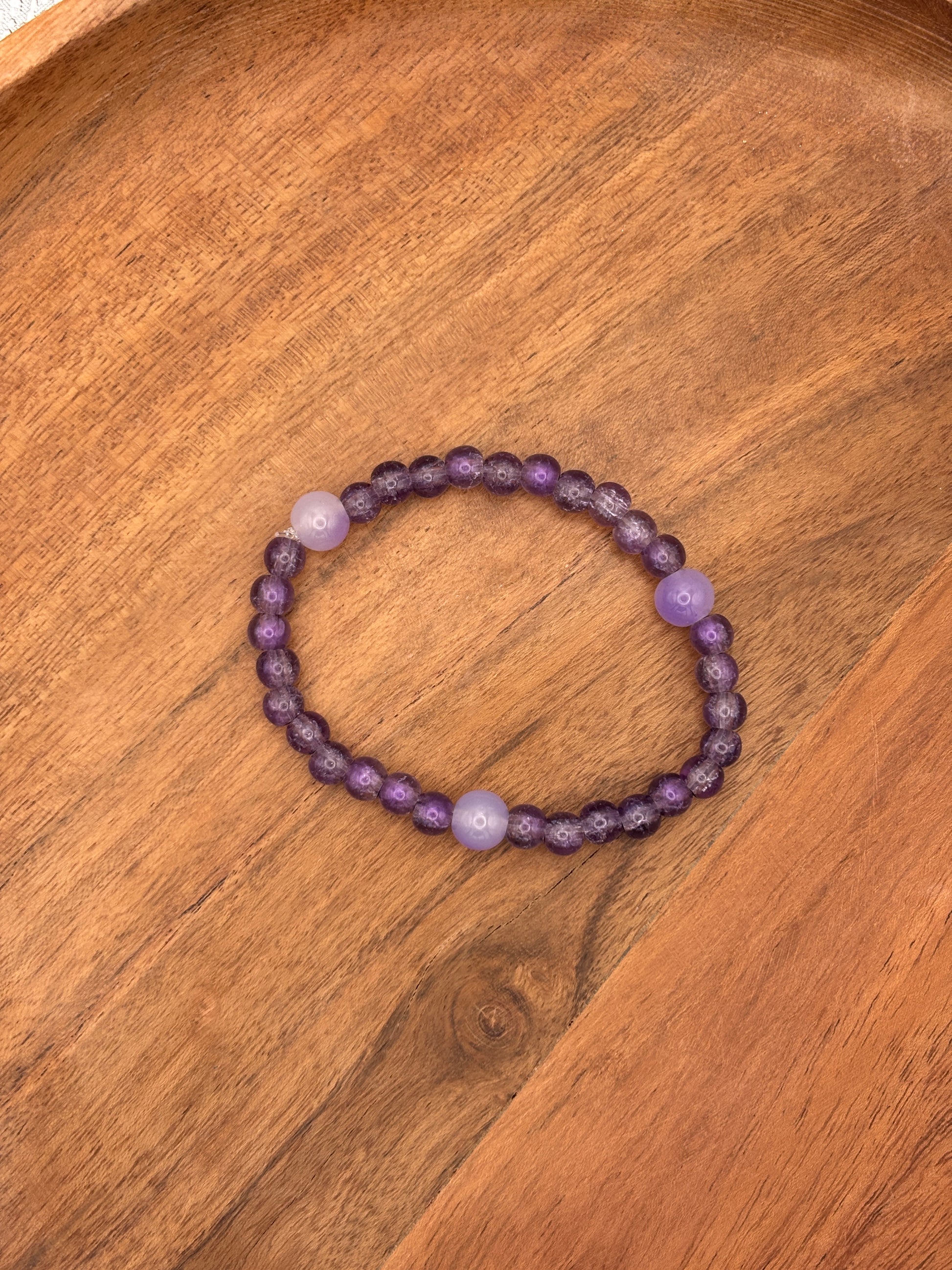 Parker II  Handmade Glass Beaded Stretch Bracelet - 5