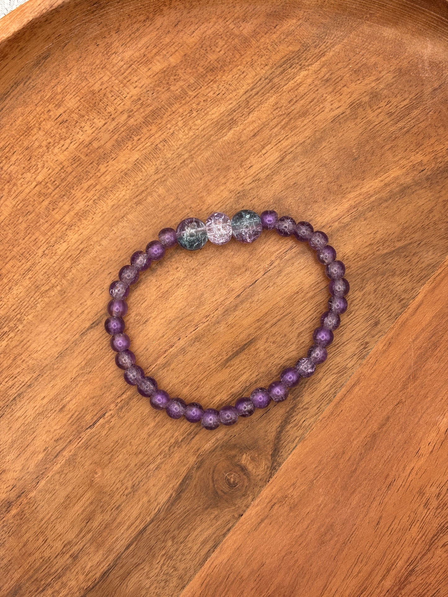 Jasmine  Handmade Glass Beaded Stretch Bracelet - 5