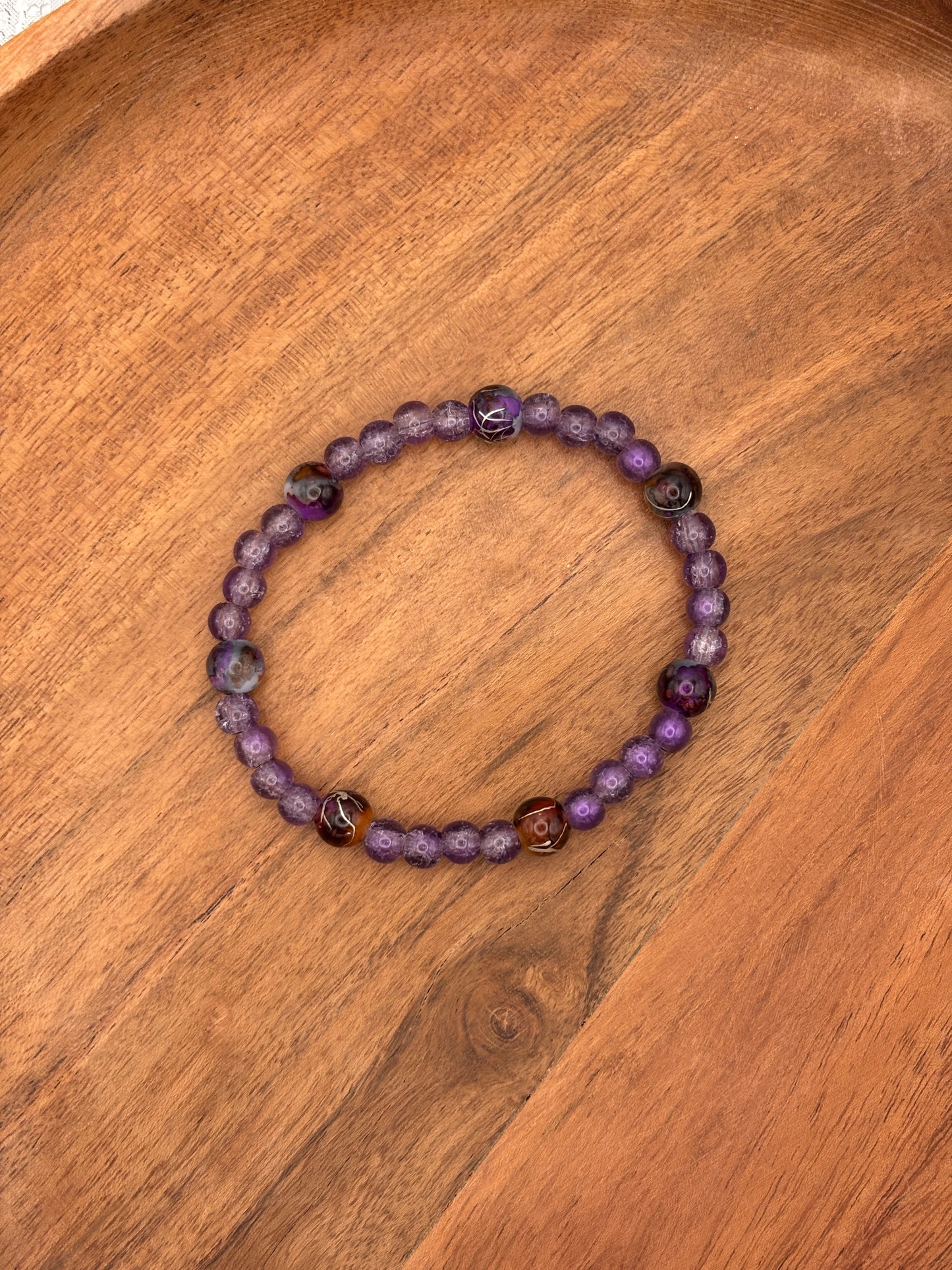 "Phoebe" - Handmade Glass Beaded Stretch Bracelet