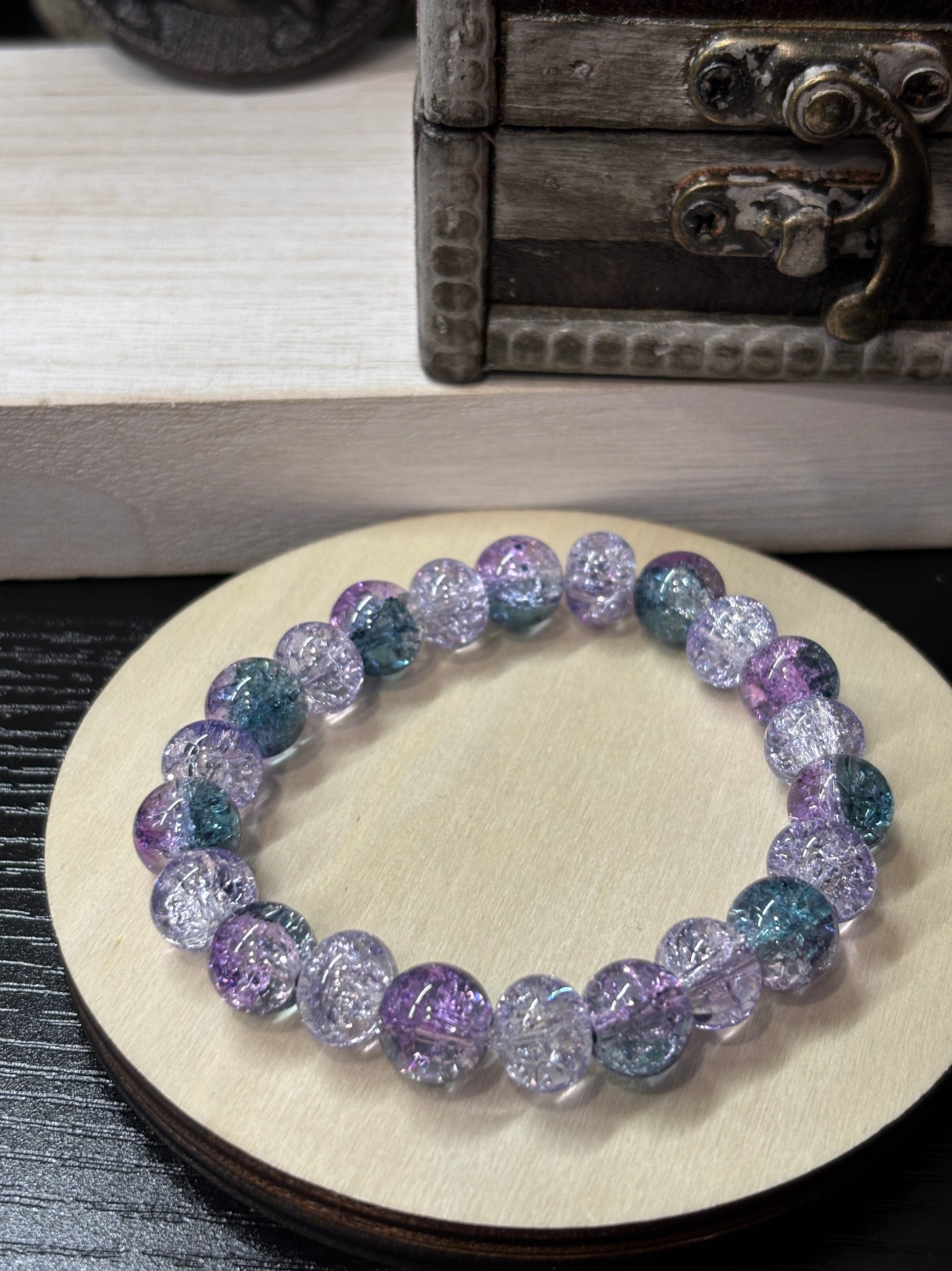 Gretchen  Handmade Glass Beaded Stretch Bracelet - 4
