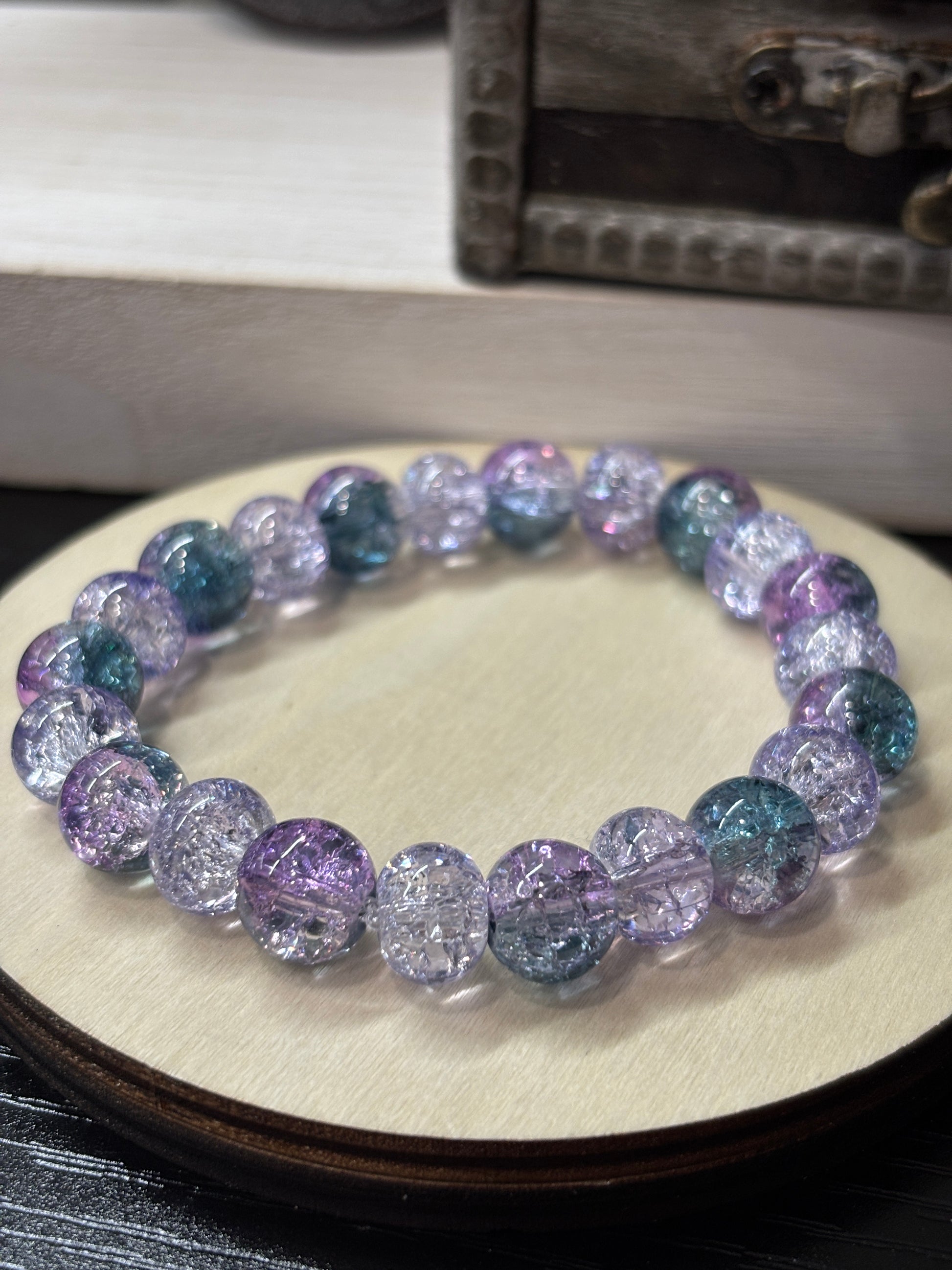 Gretchen  Handmade Glass Beaded Stretch Bracelet - 3