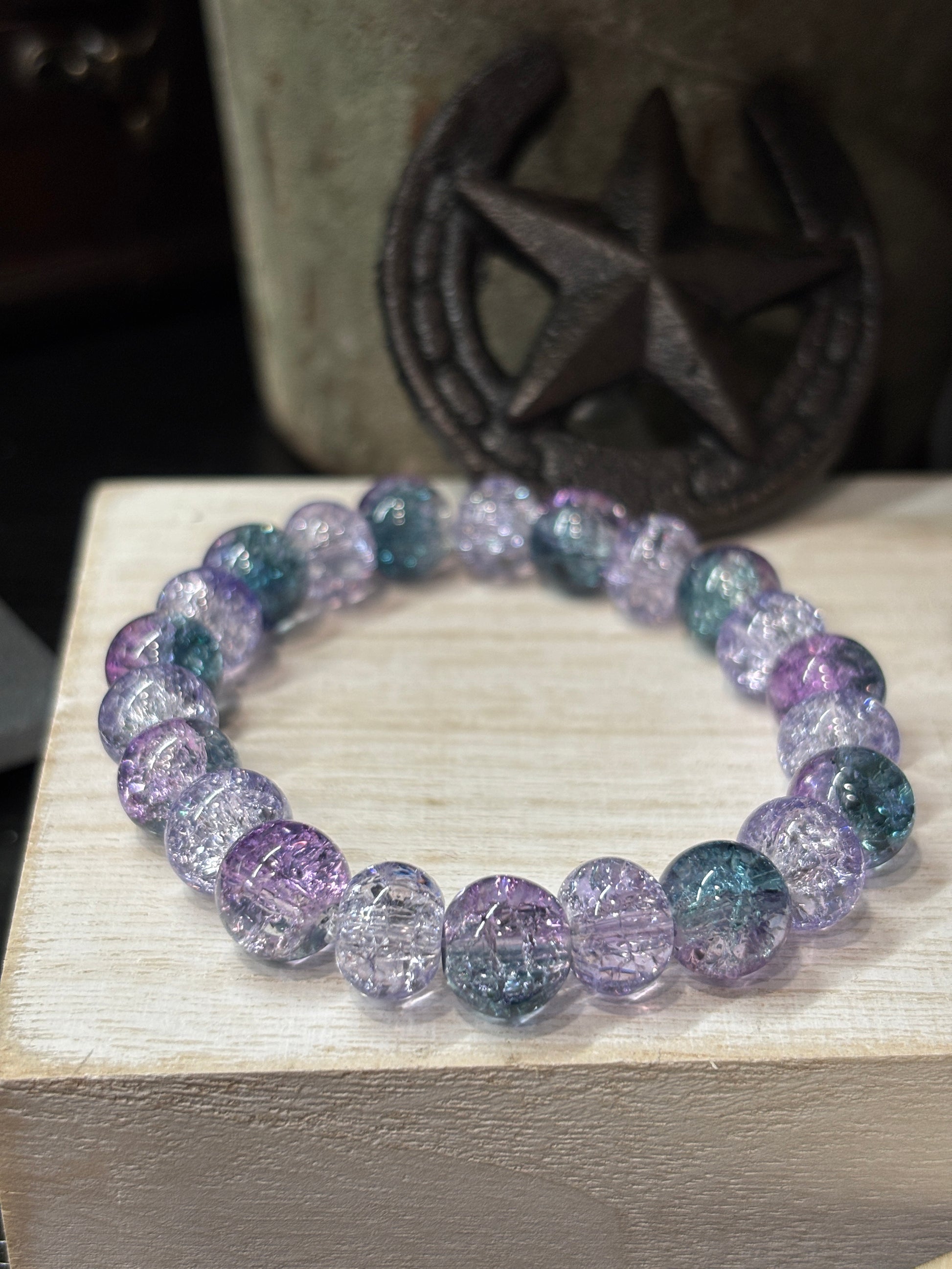 Gretchen  Handmade Glass Beaded Stretch Bracelet - 2