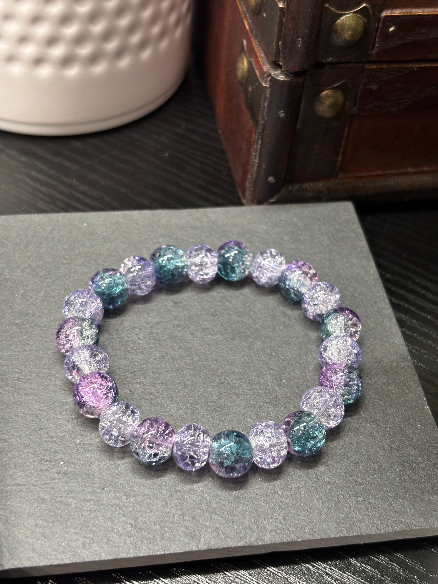 Gretchen  Handmade Glass Beaded Stretch Bracelet - 1