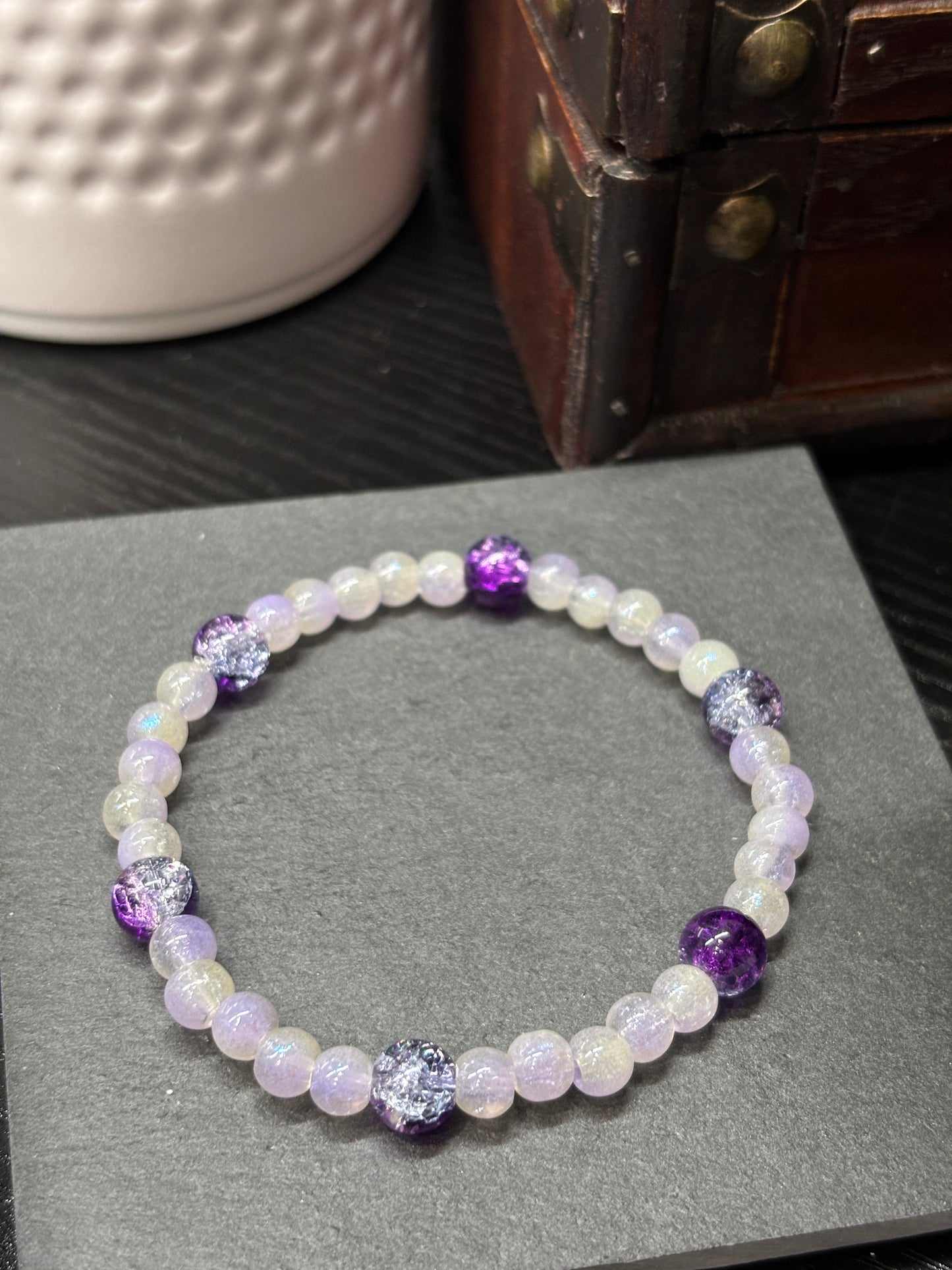 "Anna" - Handmade Glass Beaded Stretch Bracelet