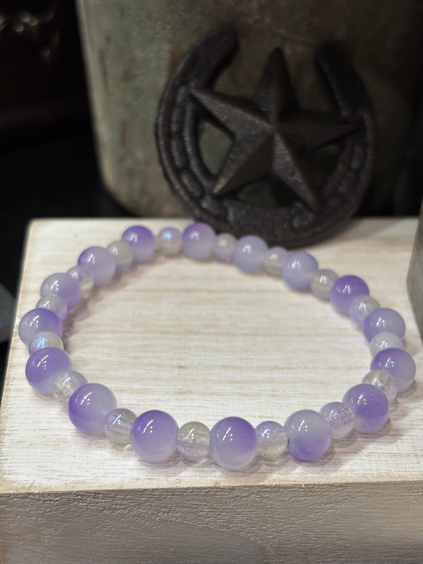 Daphne  Handmade Glass Beaded Stretch Bracelet - 3