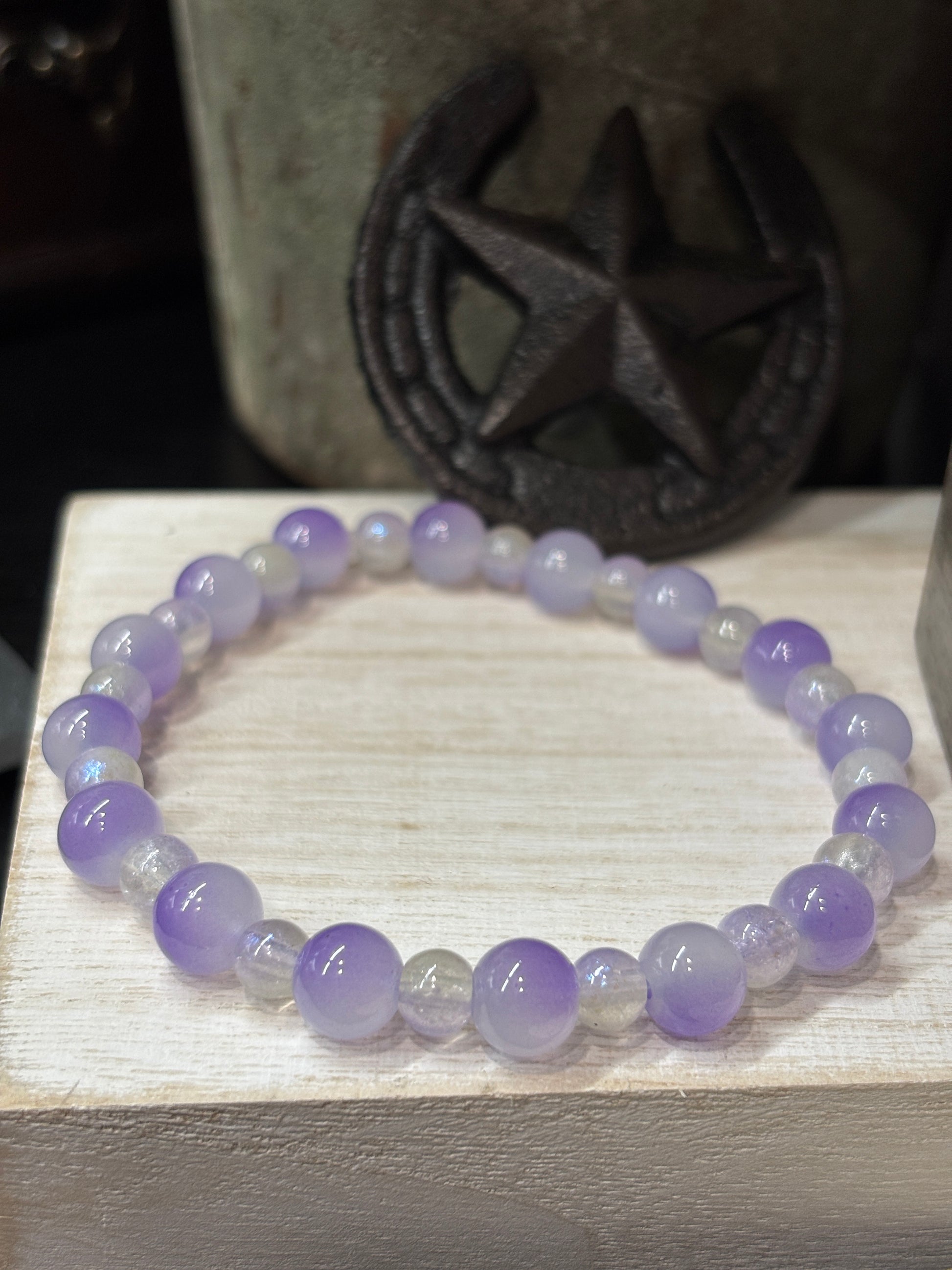 Daphne  Handmade Glass Beaded Stretch Bracelet - 3
