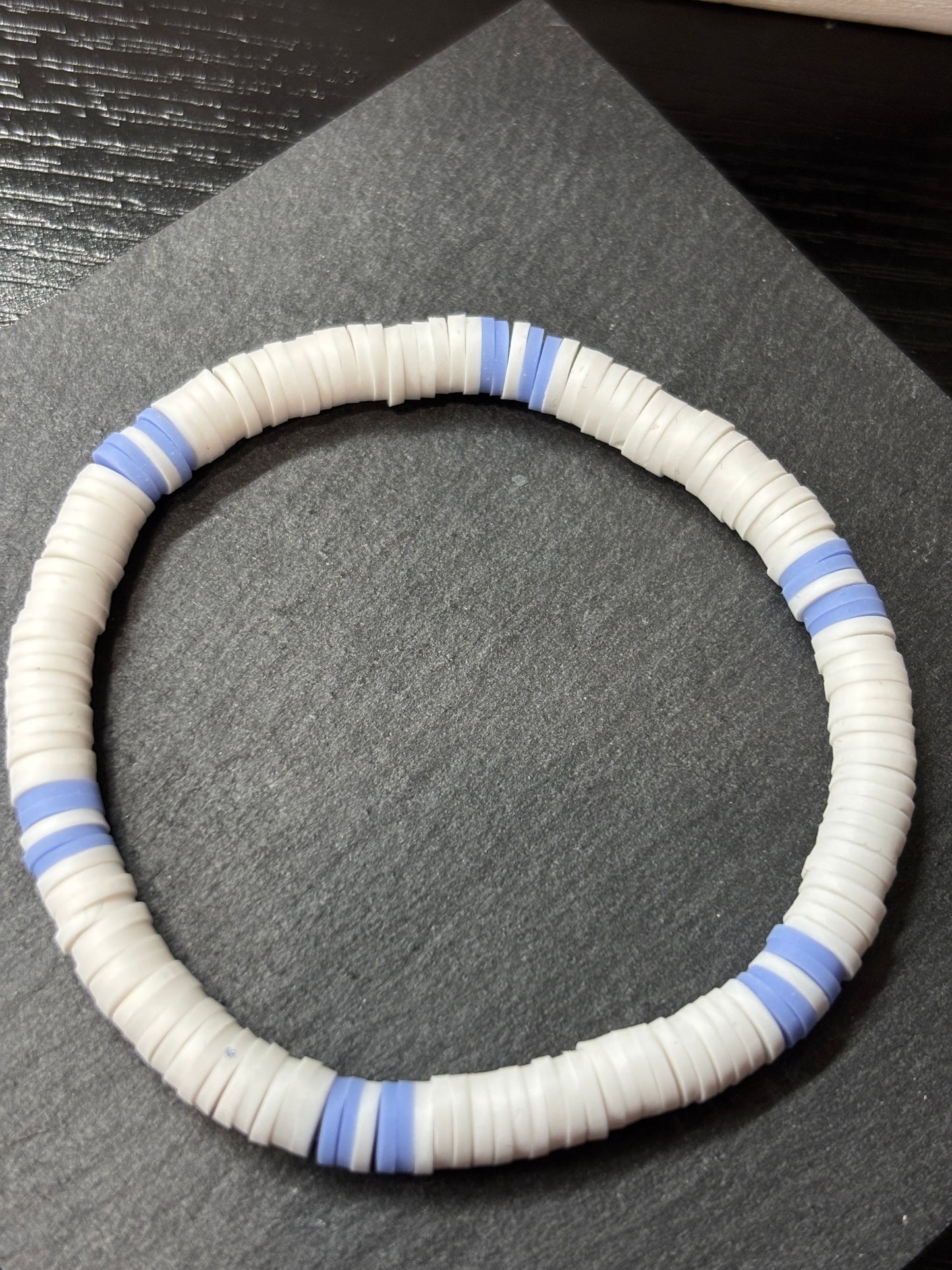 "Breeze" - Handmade Clay Heishi Bead Stretch Bracelet