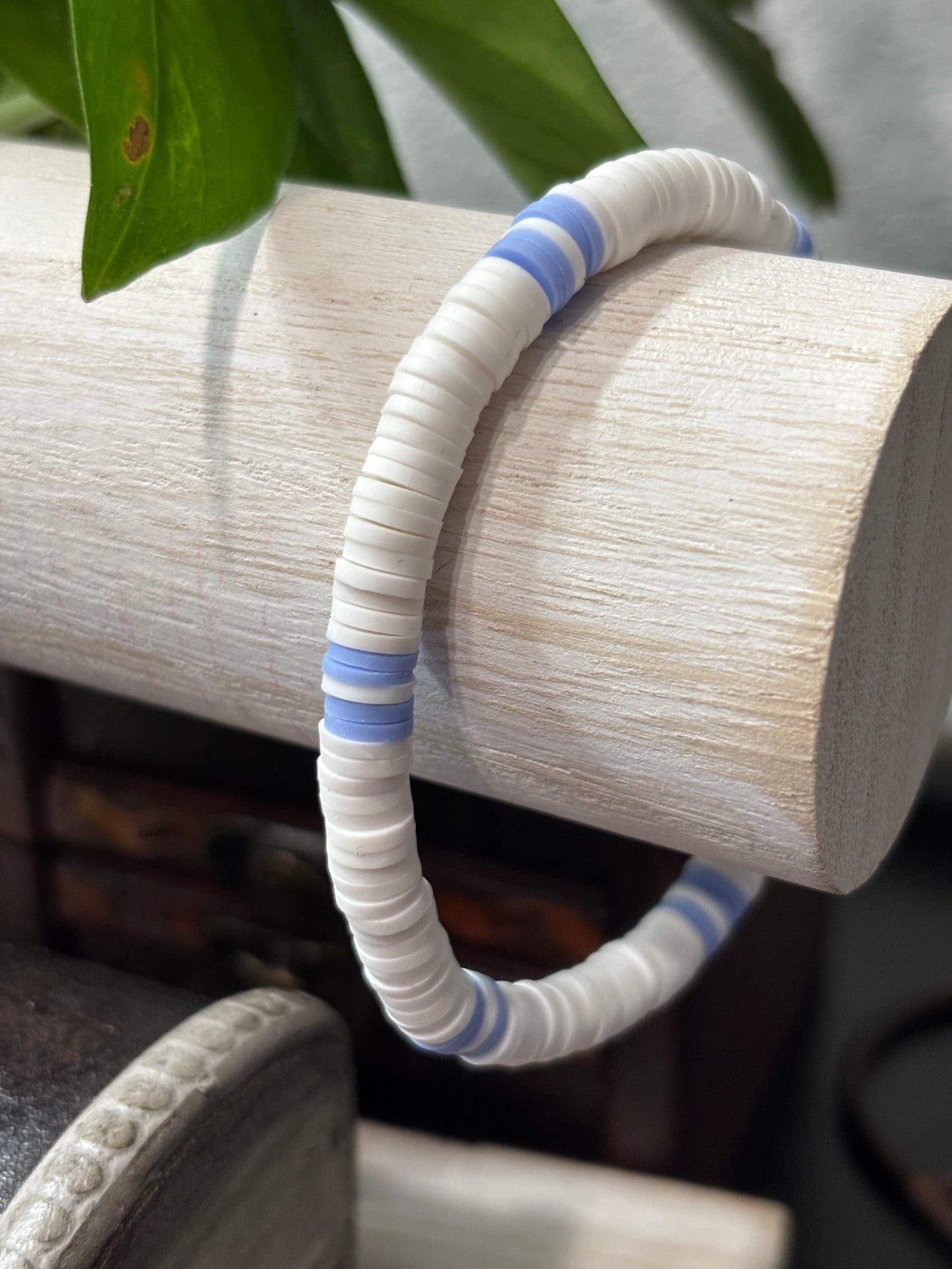 "Breeze" - Handmade Clay Heishi Bead Stretch Bracelet