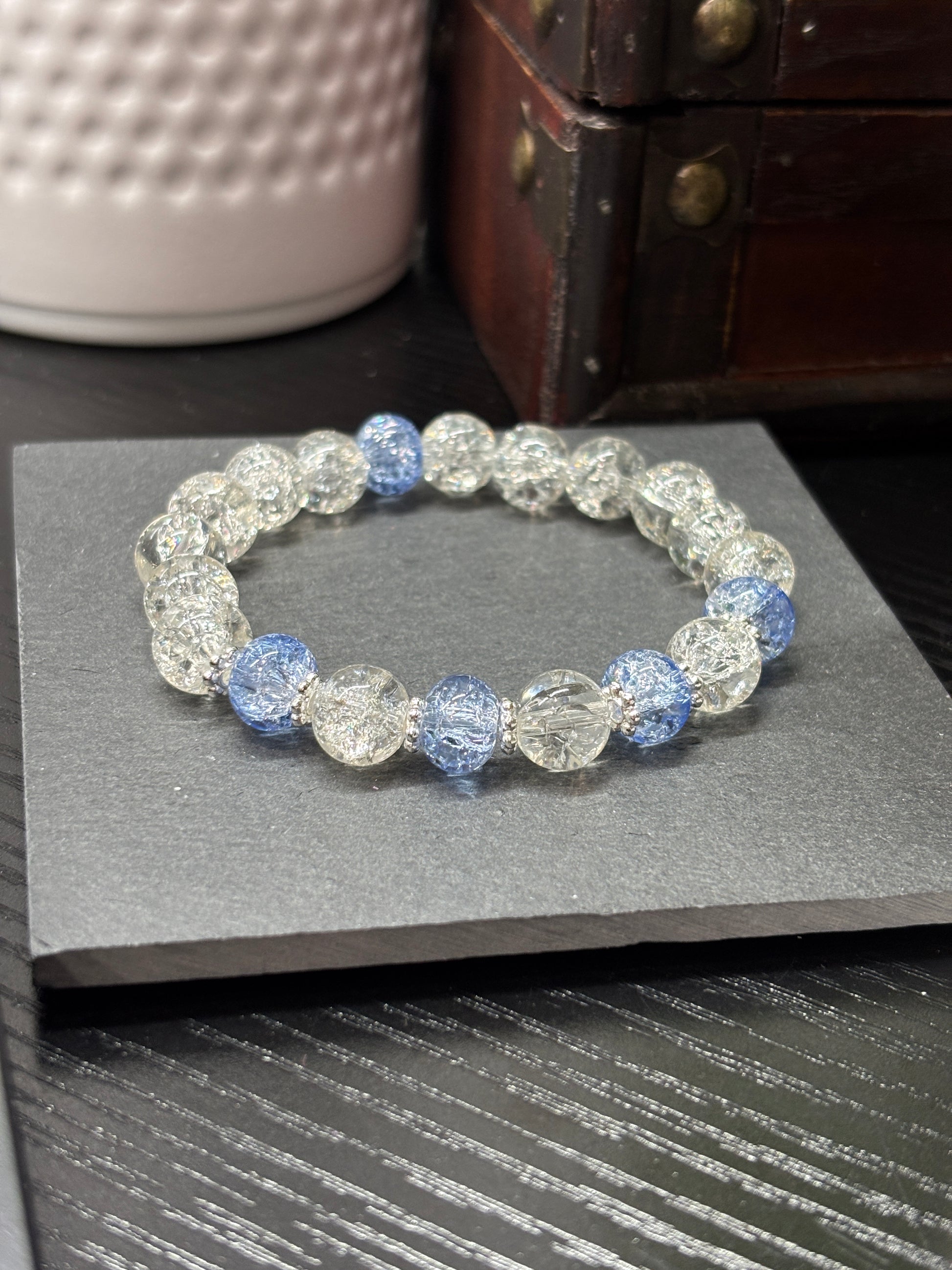 Cora II  Handmade Glass Beaded Stretch Bracelet - 1