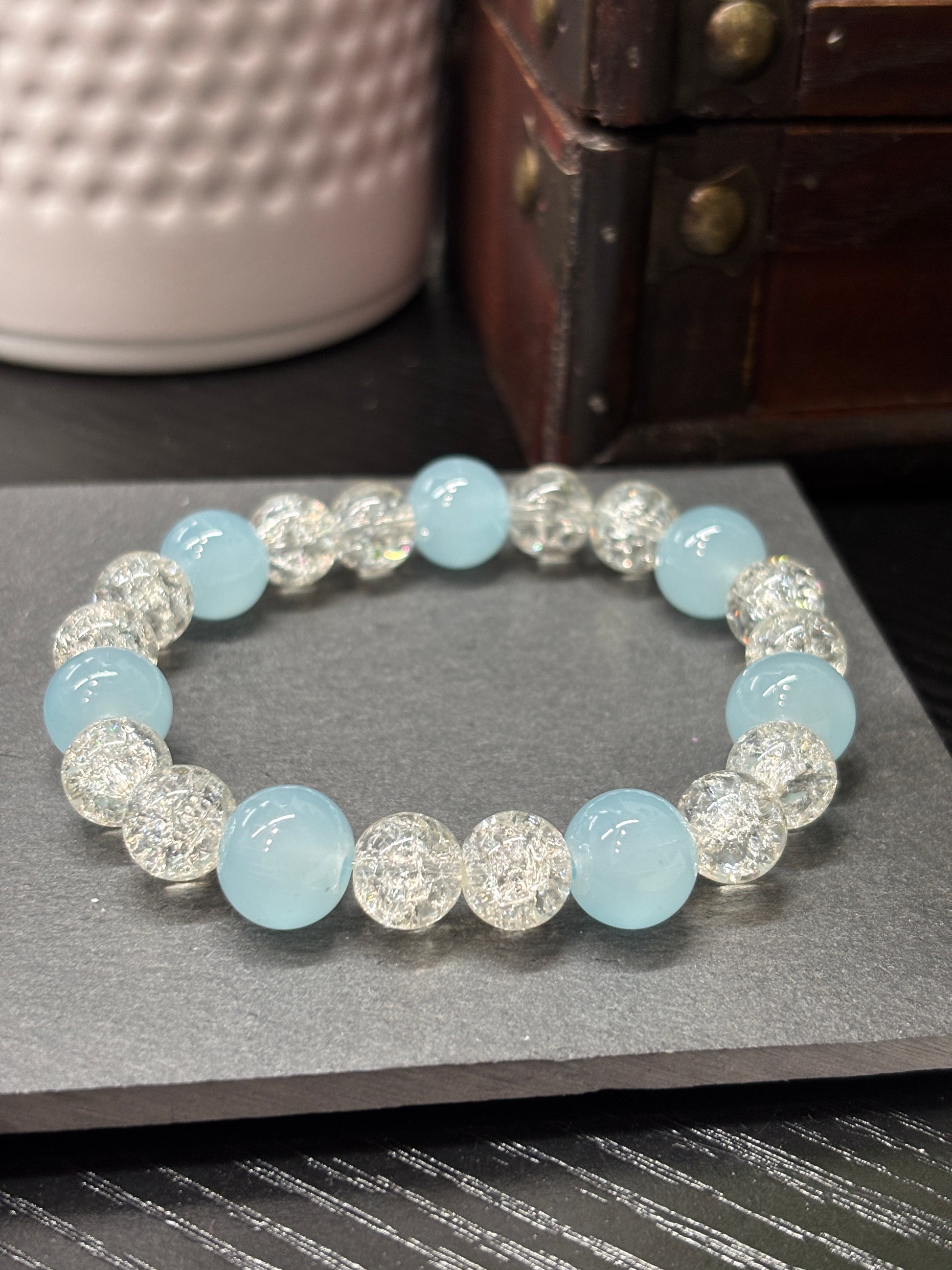 Janey II  Handmade Glass Beaded Stretch Bracelet - 1