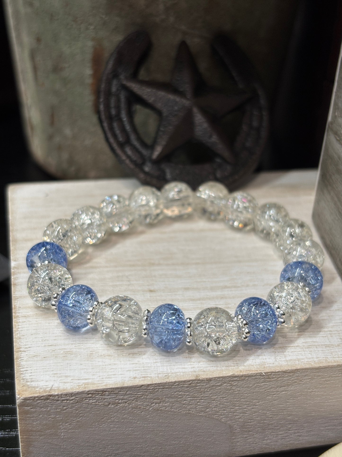 "Cora" - Handmade Glass Beaded Stretch Bracelet