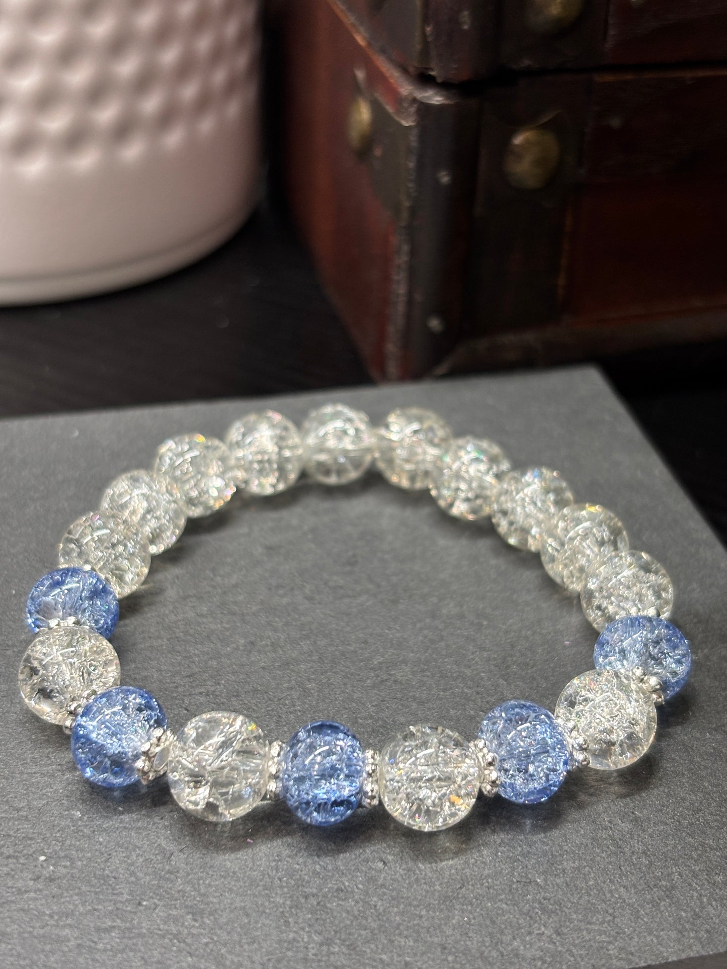 "Cora" - Handmade Glass Beaded Stretch Bracelet