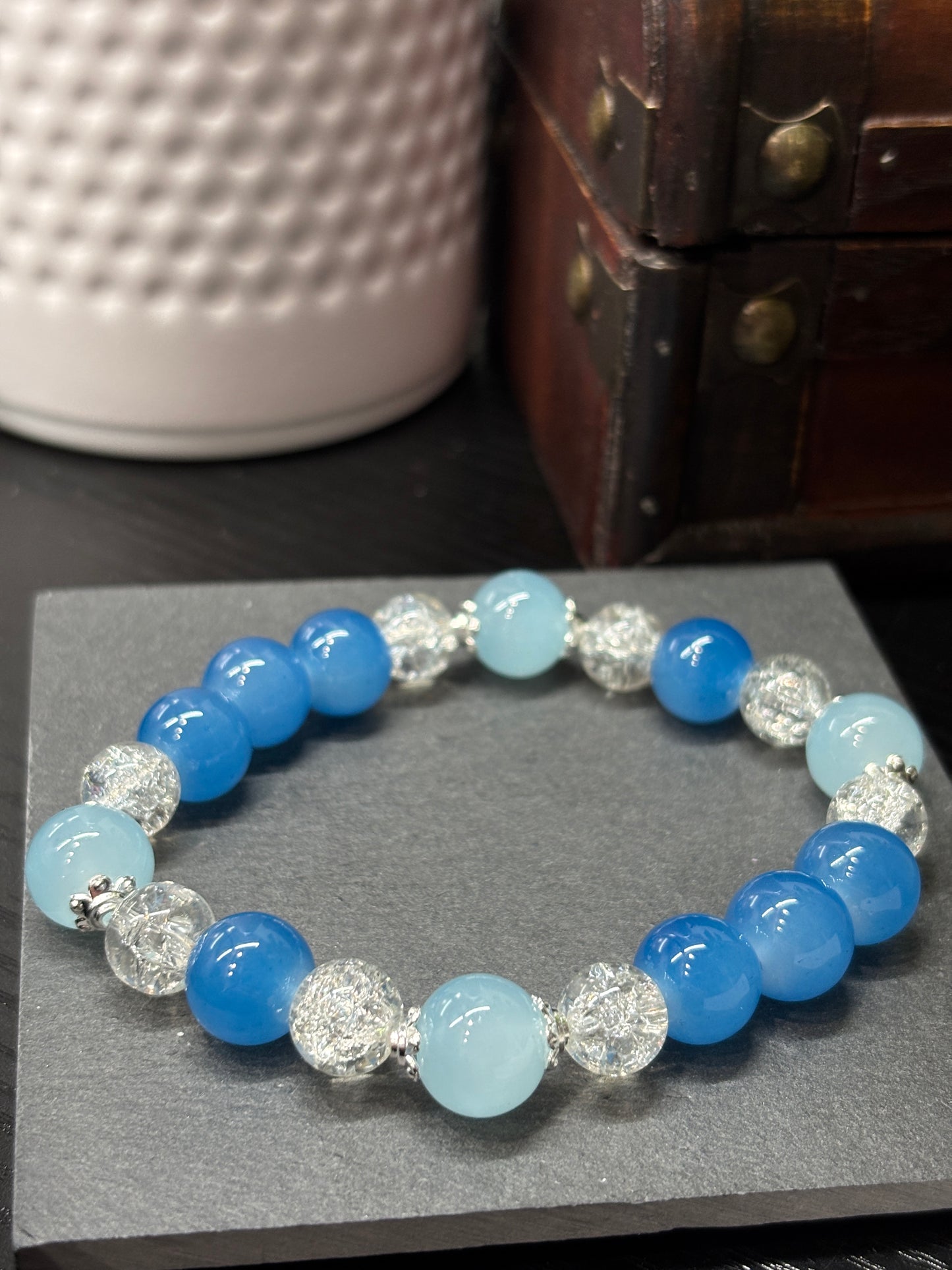 "Jessica" - Handmade Glass Beaded Stretch Bracelet