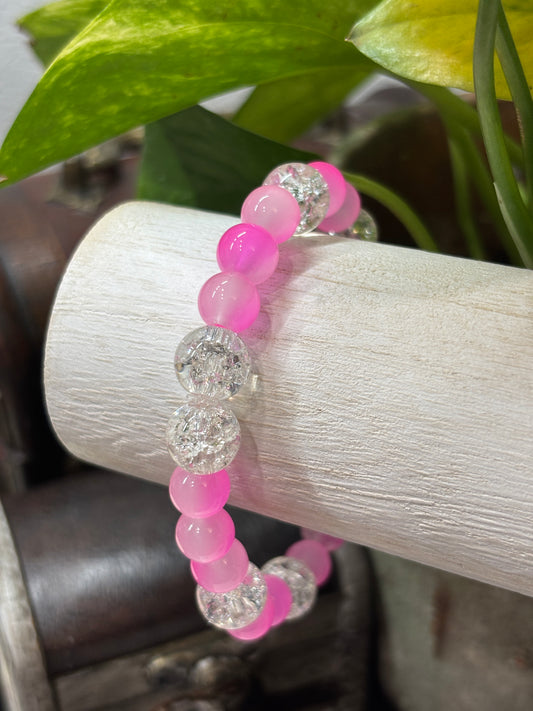 Jocelyn  Handmade Glass Beaded Stretch Bracelet - 1