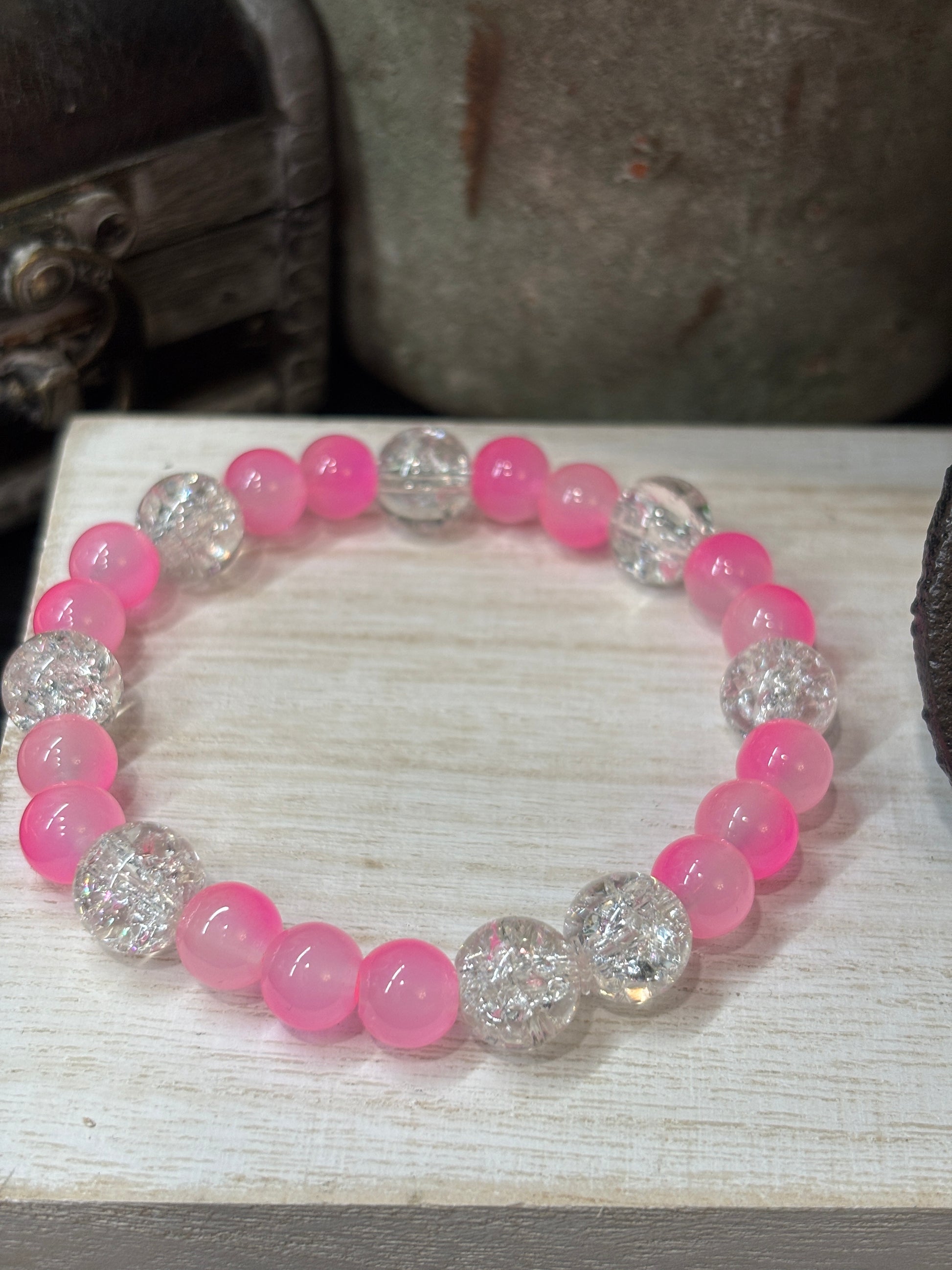 Jocelyn  Handmade Glass Beaded Stretch Bracelet - 4